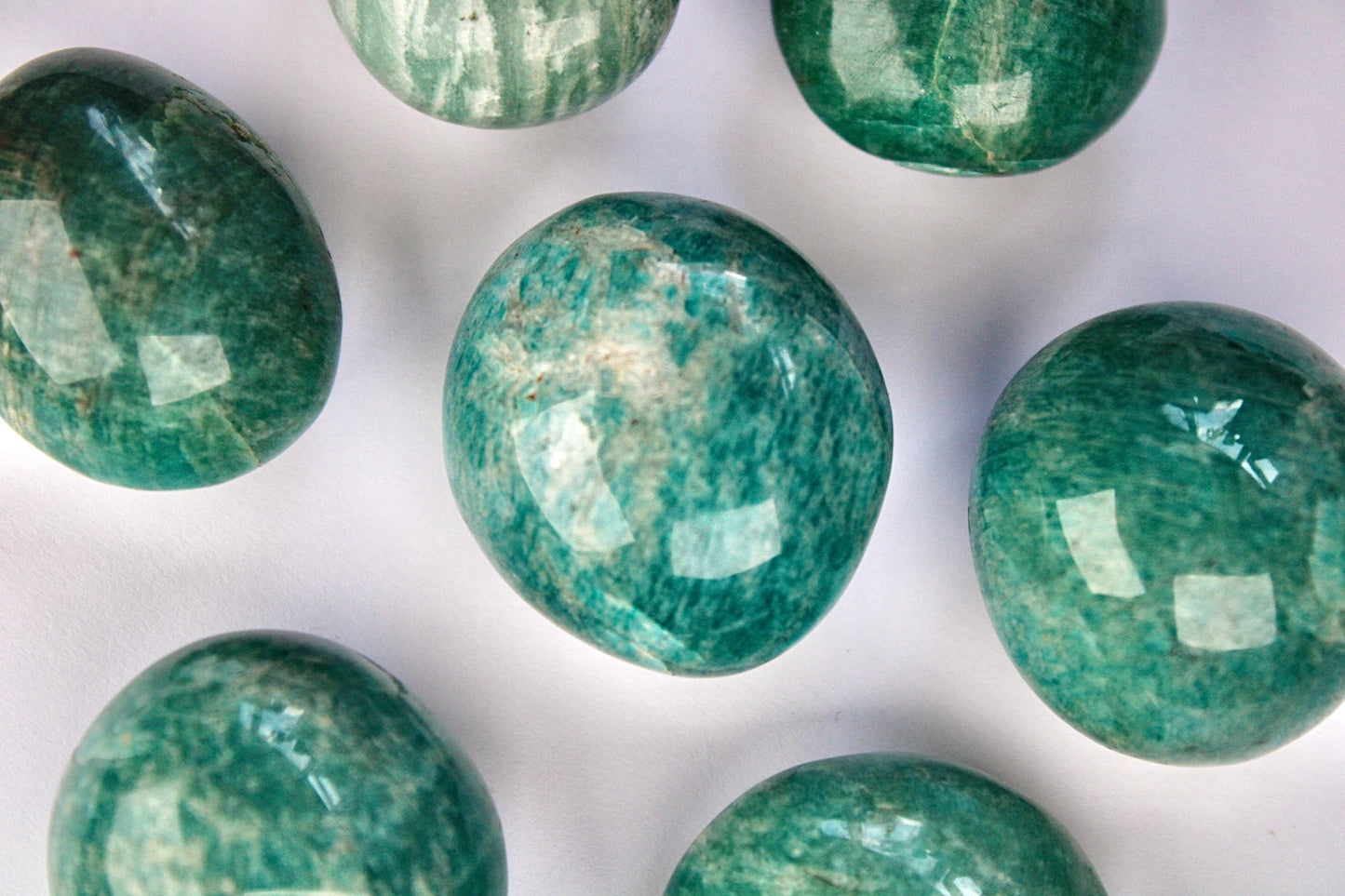 Polished amazonite tumble