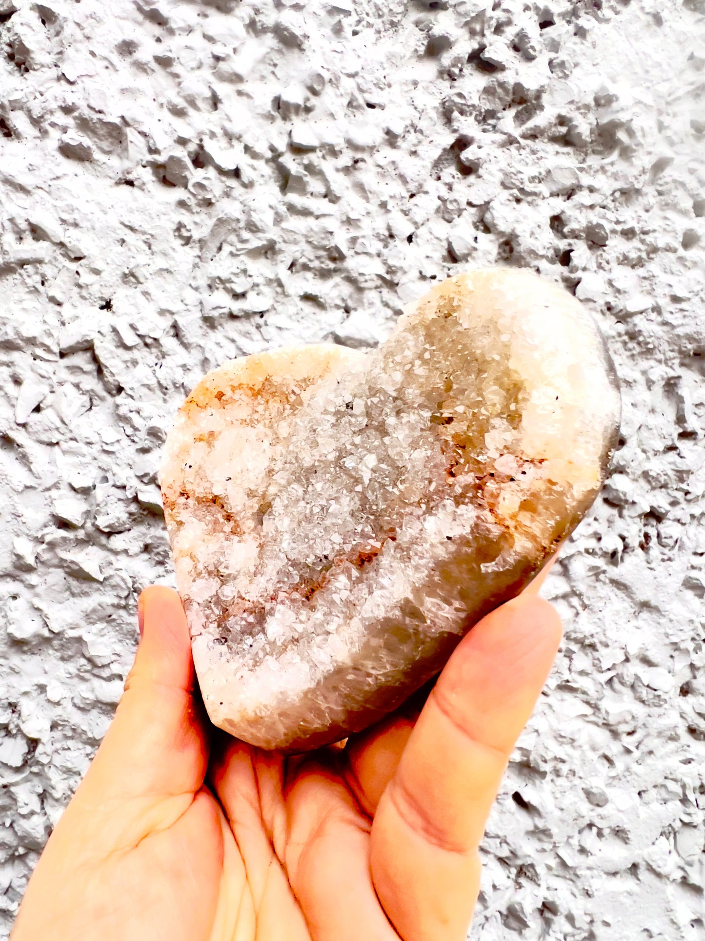 Light Green, rainbow amethsyt, agate, Sugar druzy, heart with stand