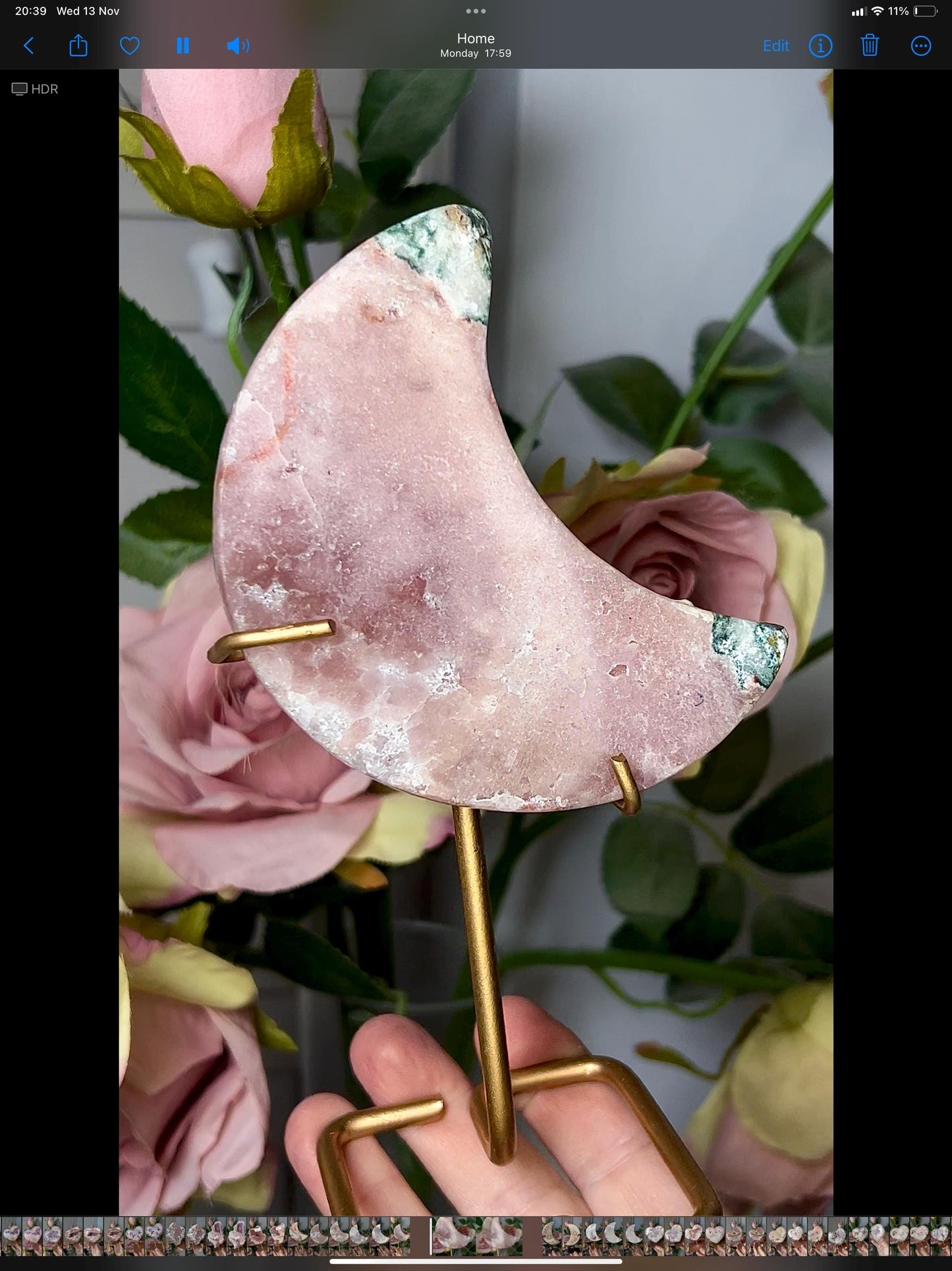 High grade, pink amethyst moon with green jasper