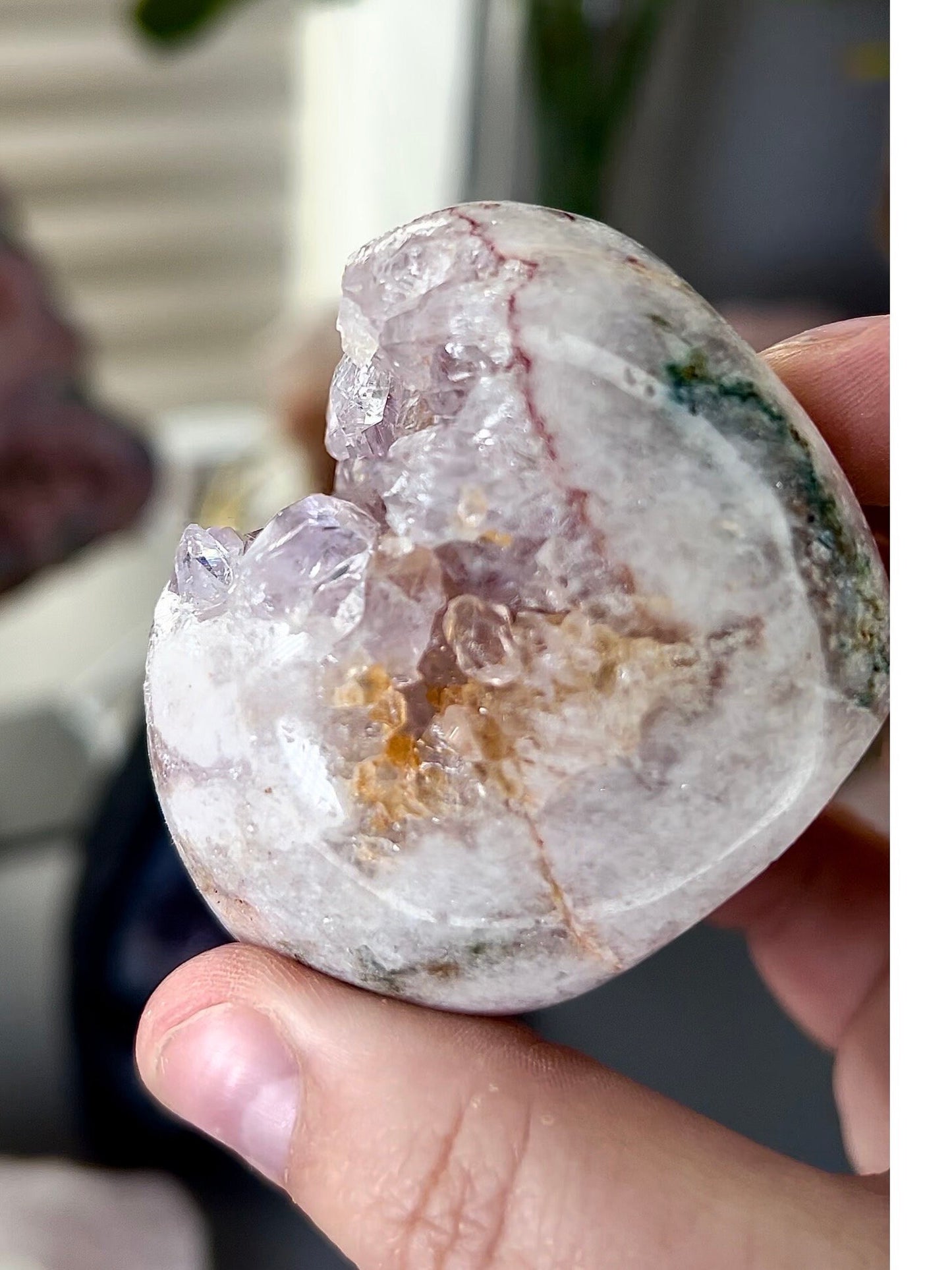 high grade pink amethyst cave, freeform with incredible rainbow quartz teeth