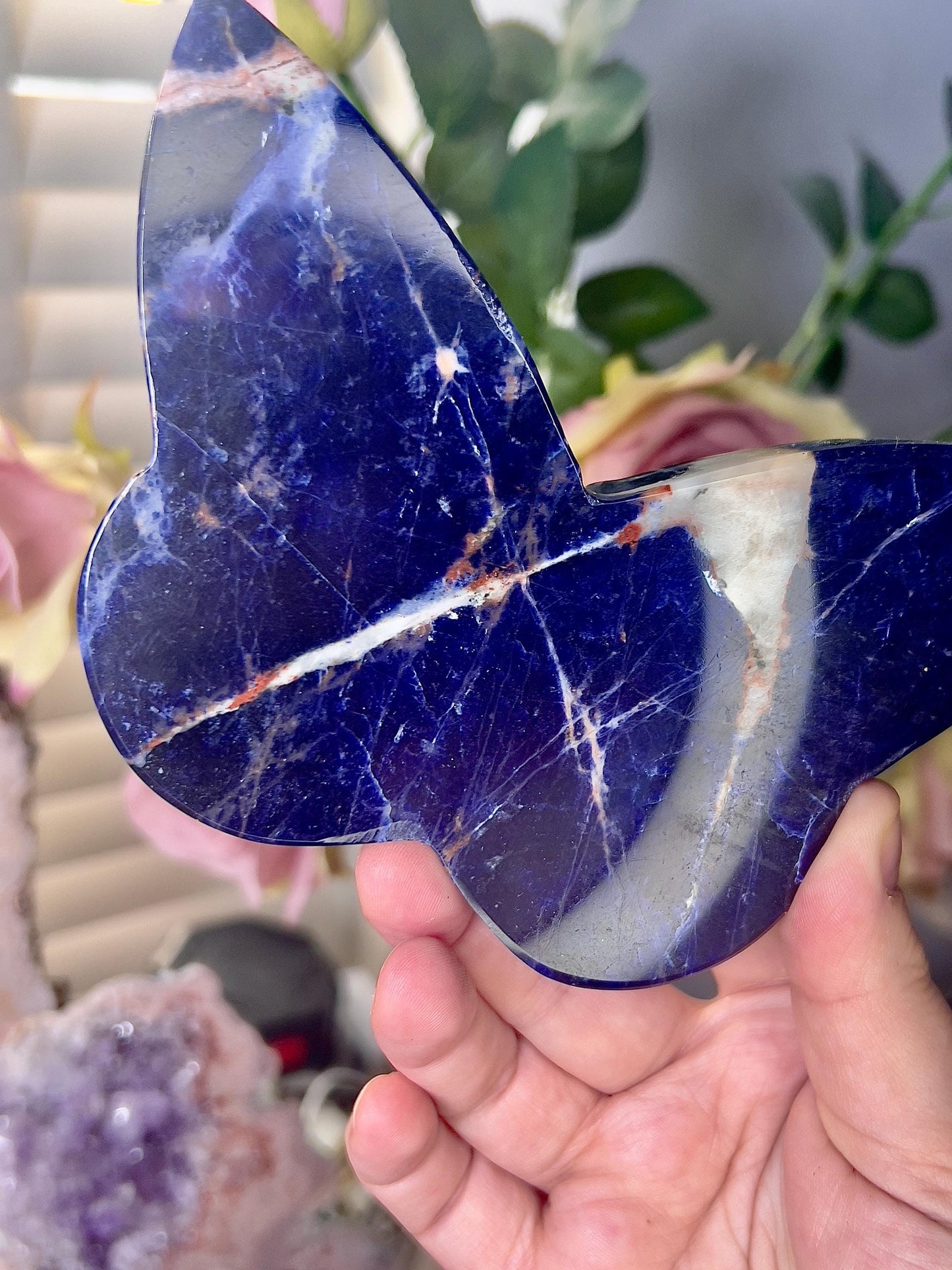 Blue sodalite butterfly (self standing)