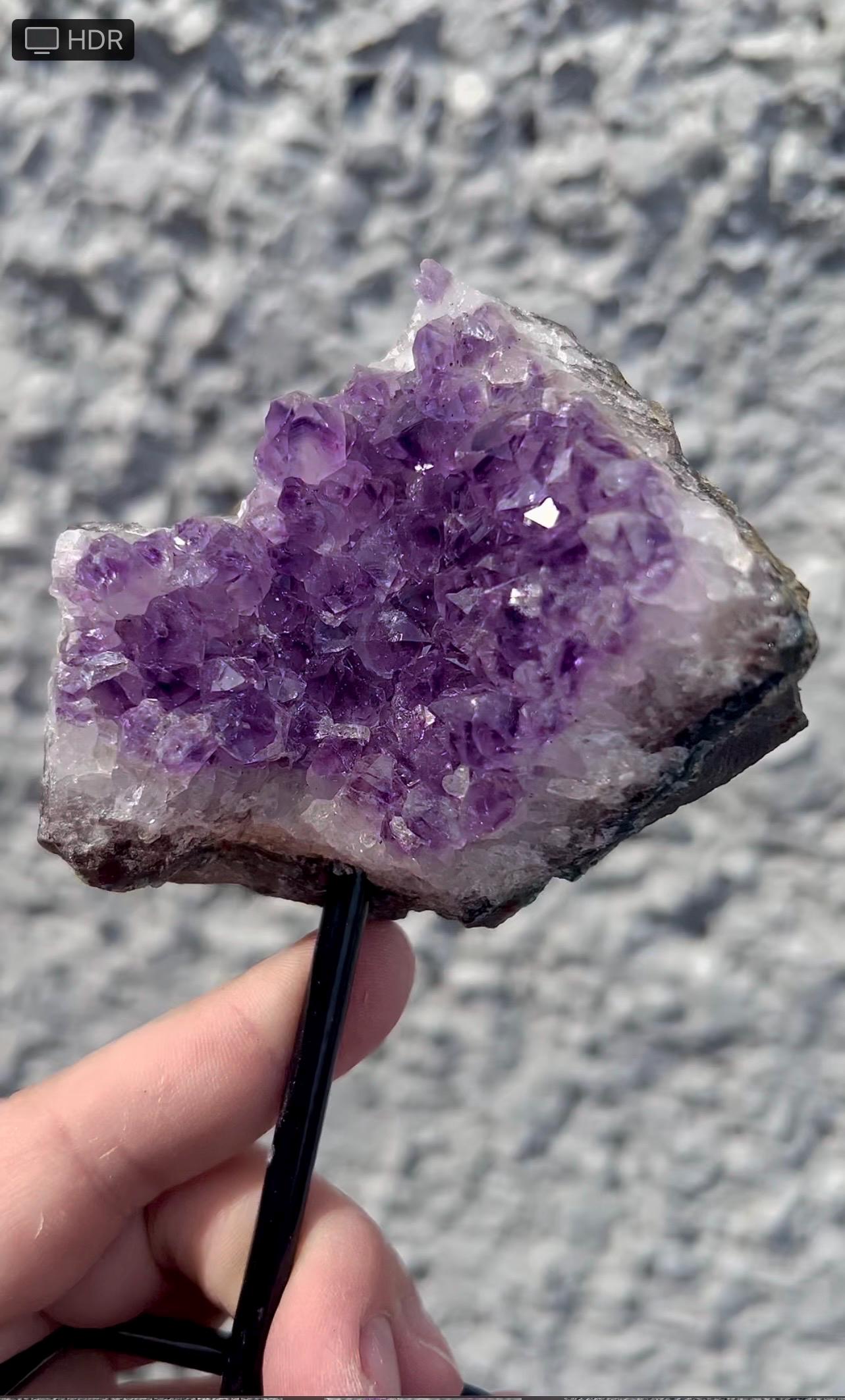 amethyst cluster on stand