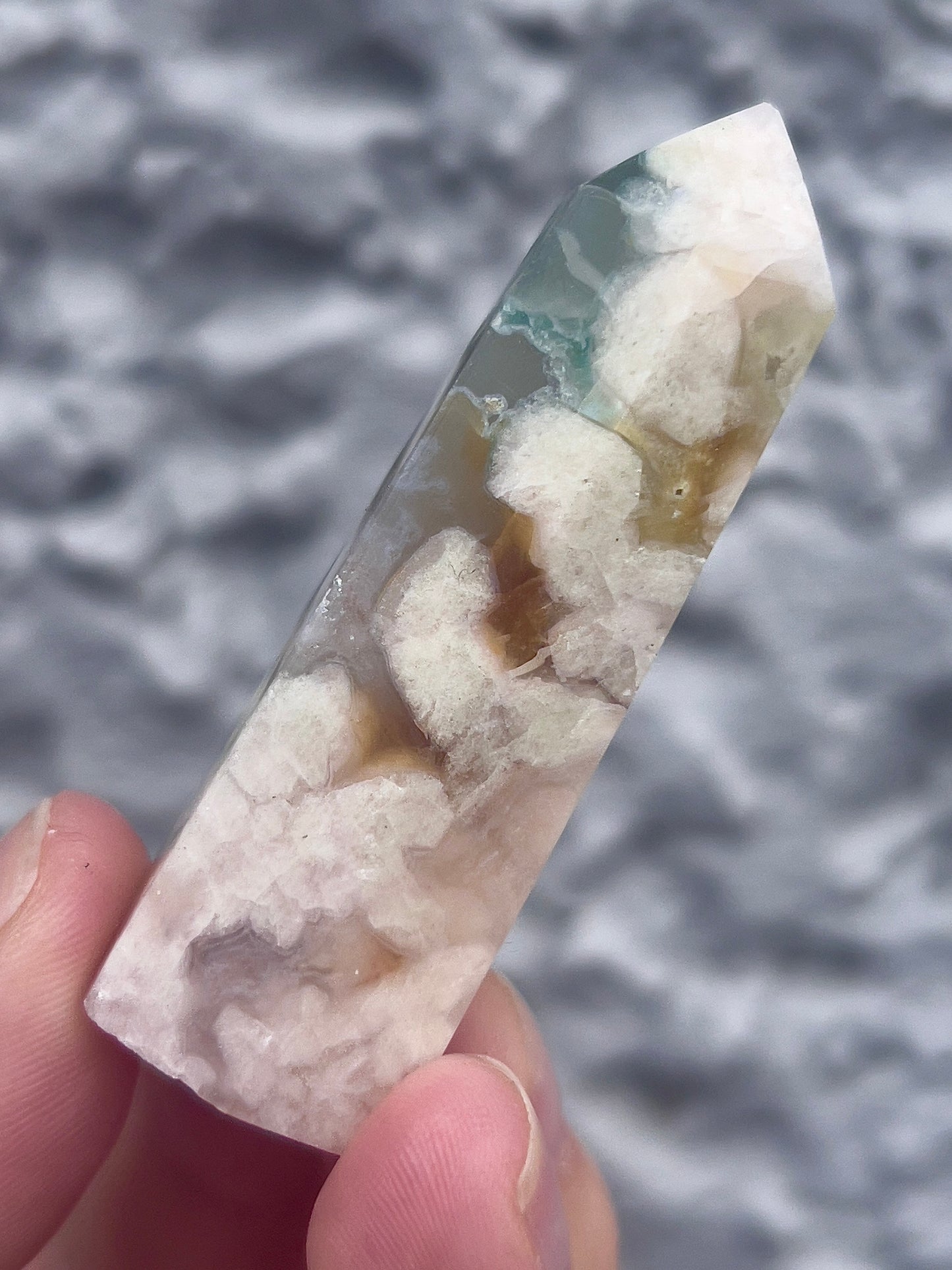 green flower agate tower