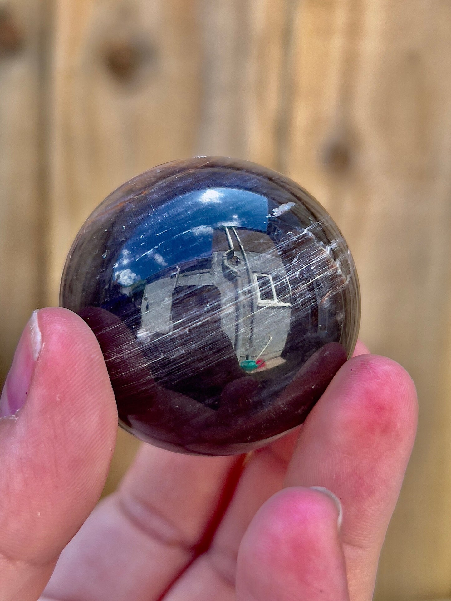 Gemmy lepidolite sphere