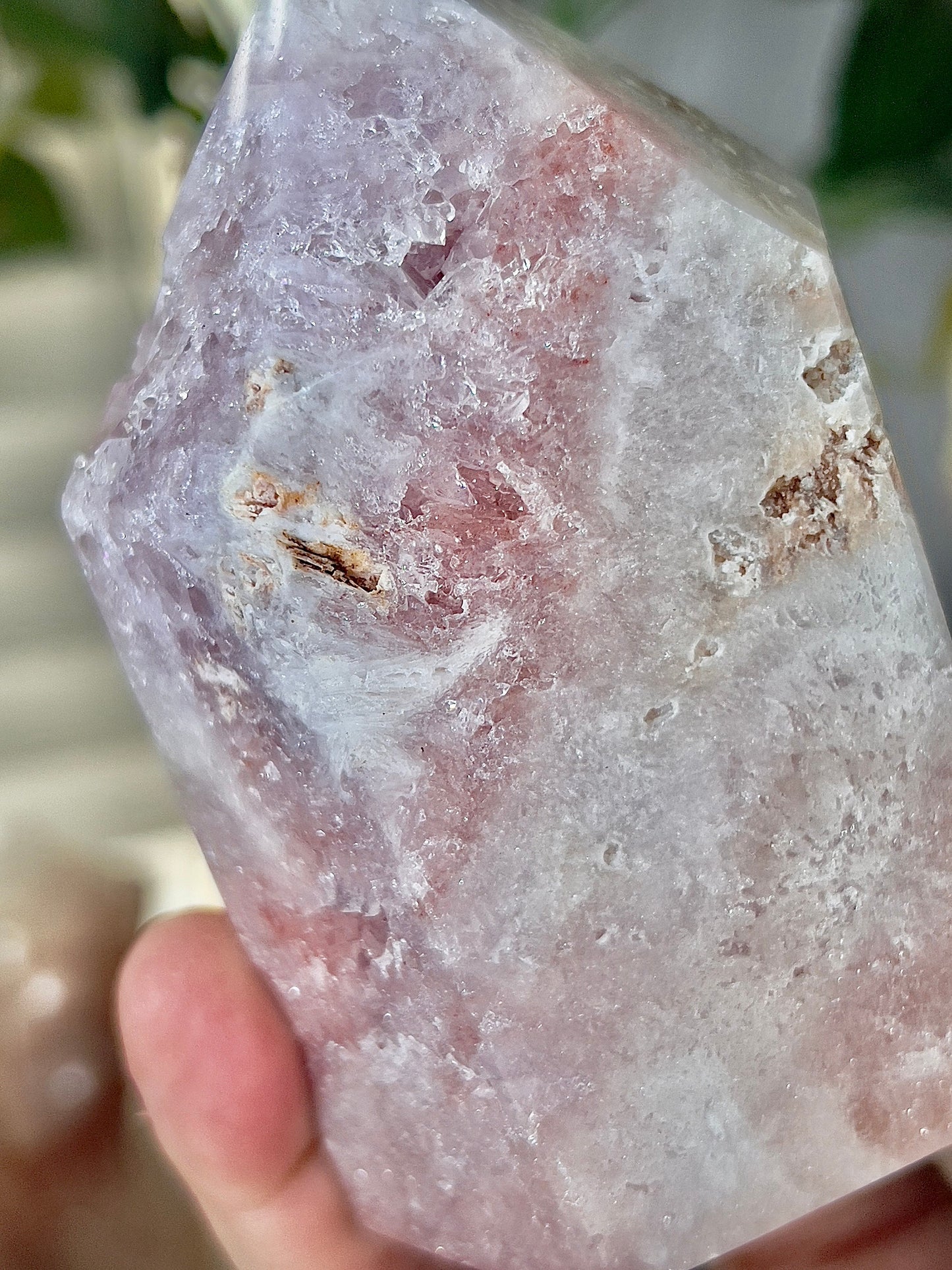 High grade, chonky, pink amethyst, tower
