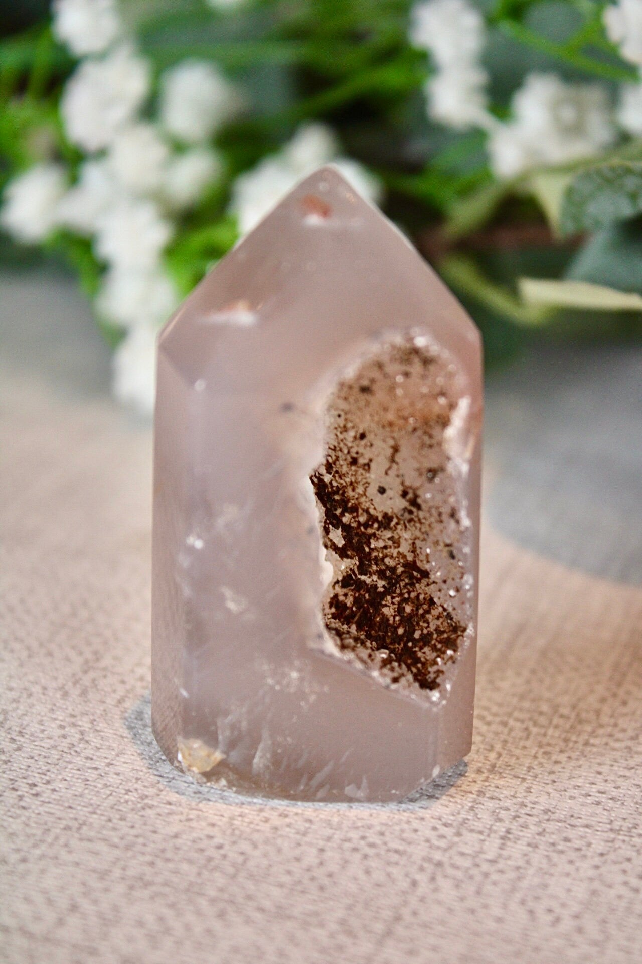 Druzy agate tower