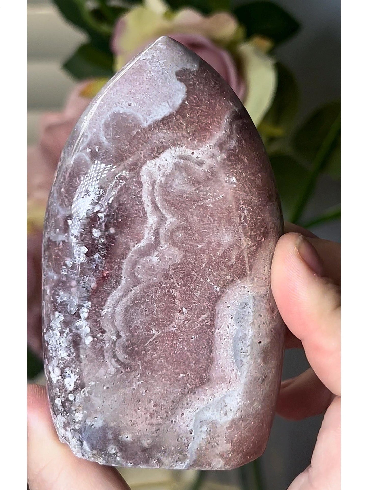 High grade, pink amethyst flame