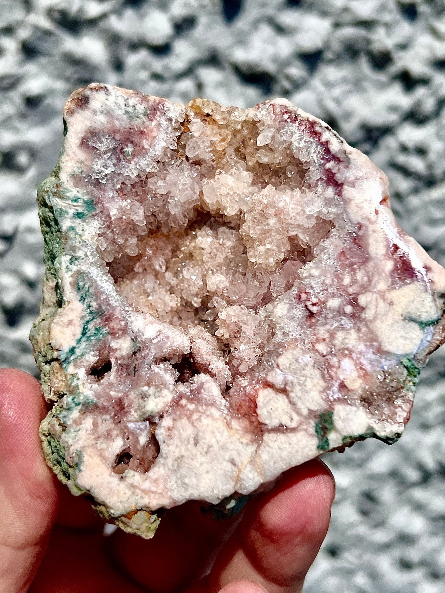 pink amethyst geode, slab
