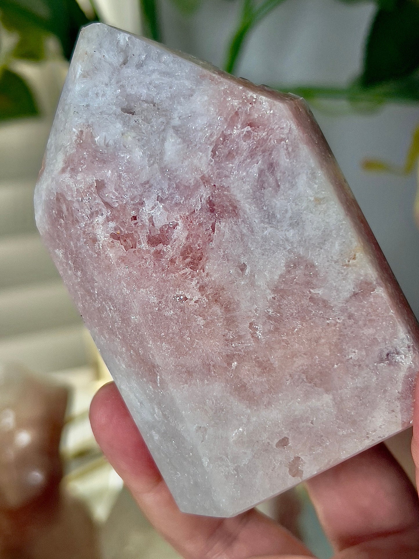 High grade, chonky, pink amethyst, tower