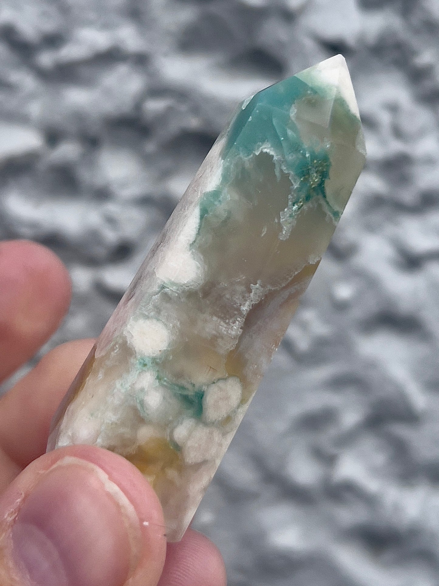 green flower agate tower