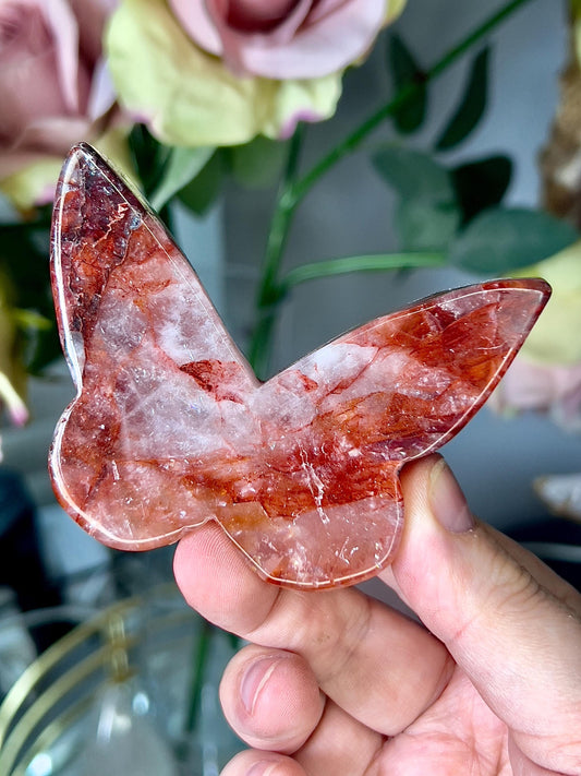 high grade, Hematoid red fire quartz butterfly