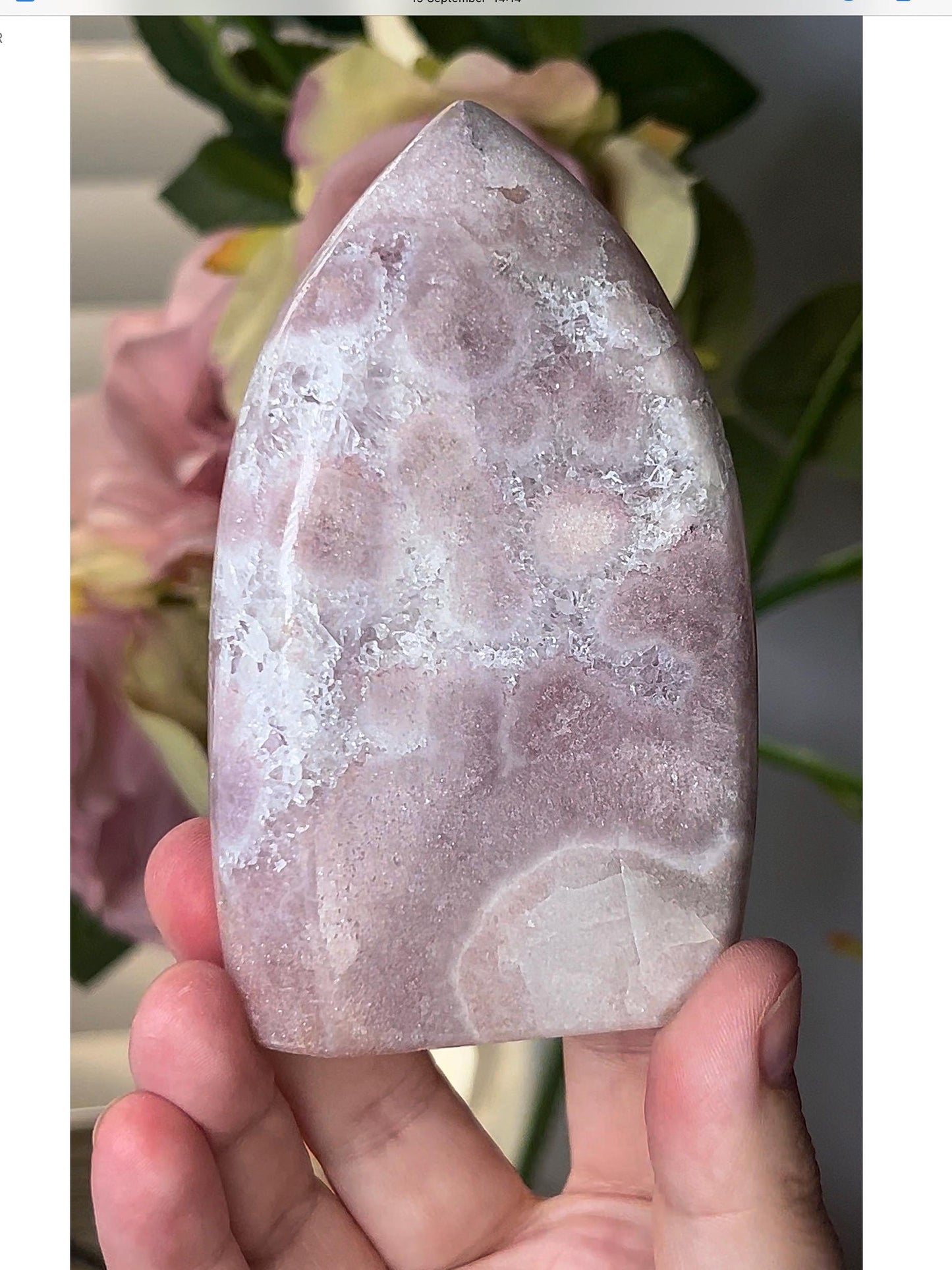 High grade, pink amethyst flame