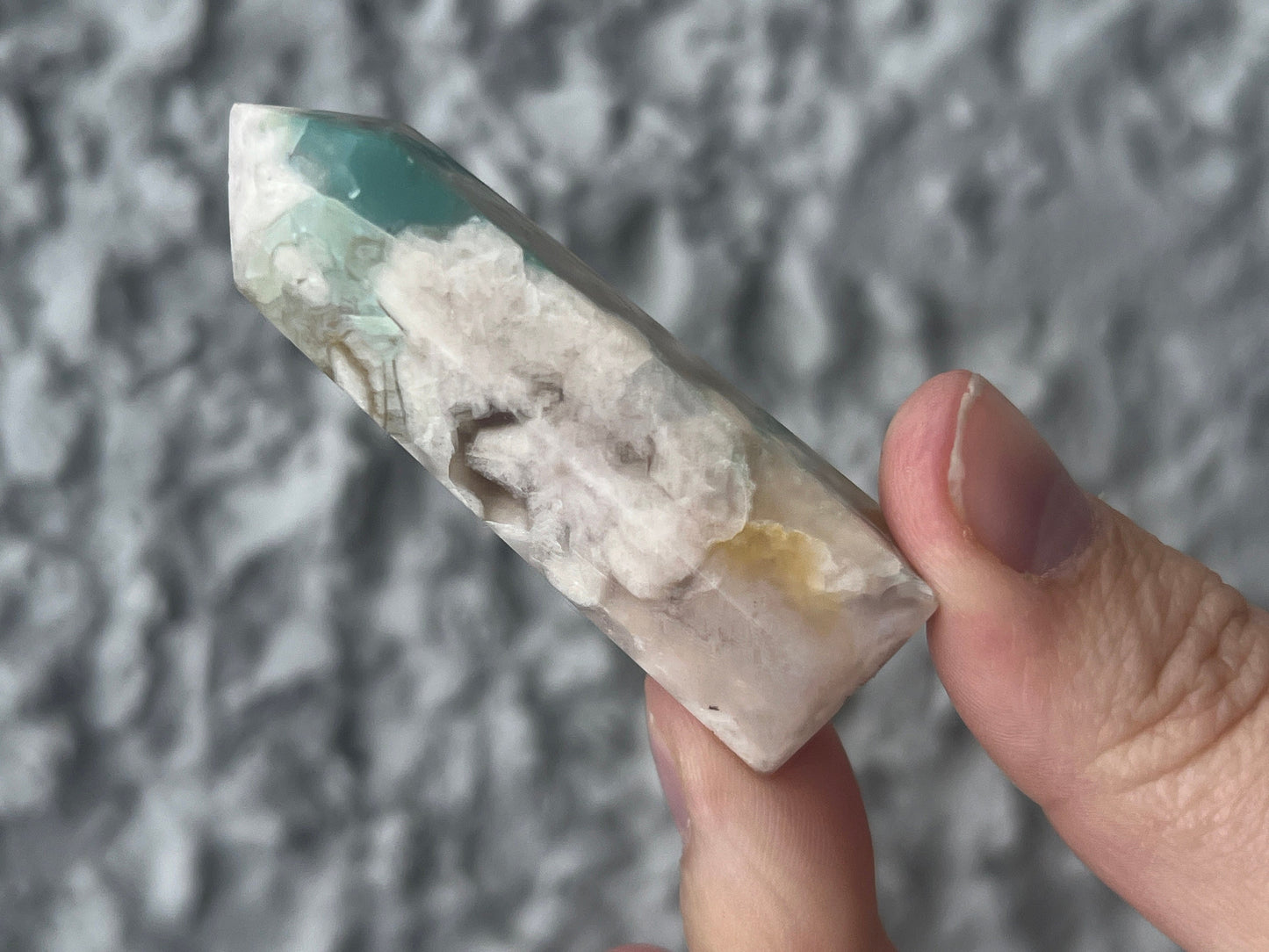 green flower agate tower