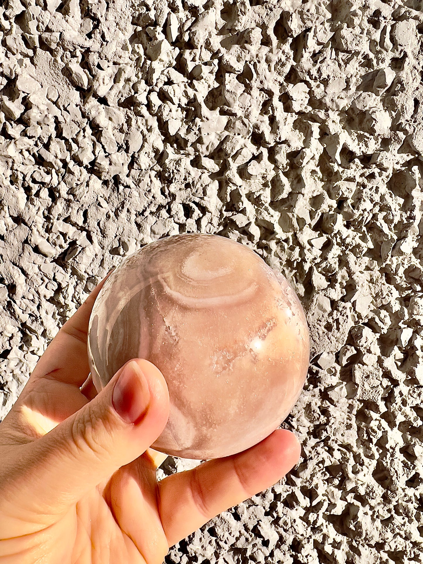 Beautiful, druzy, pink amethyst sphere with lilac druzy 660g 8cm