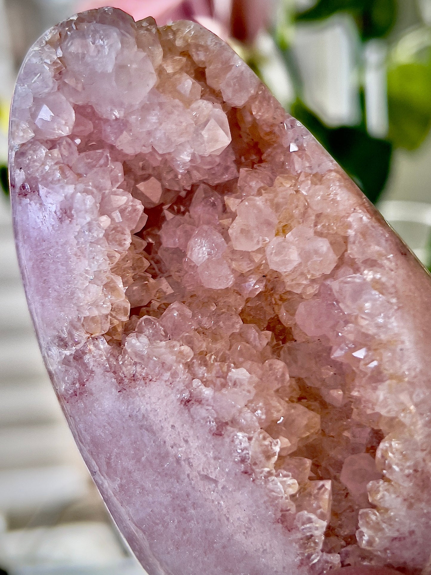 high grade, pink amethyst Freeform flame