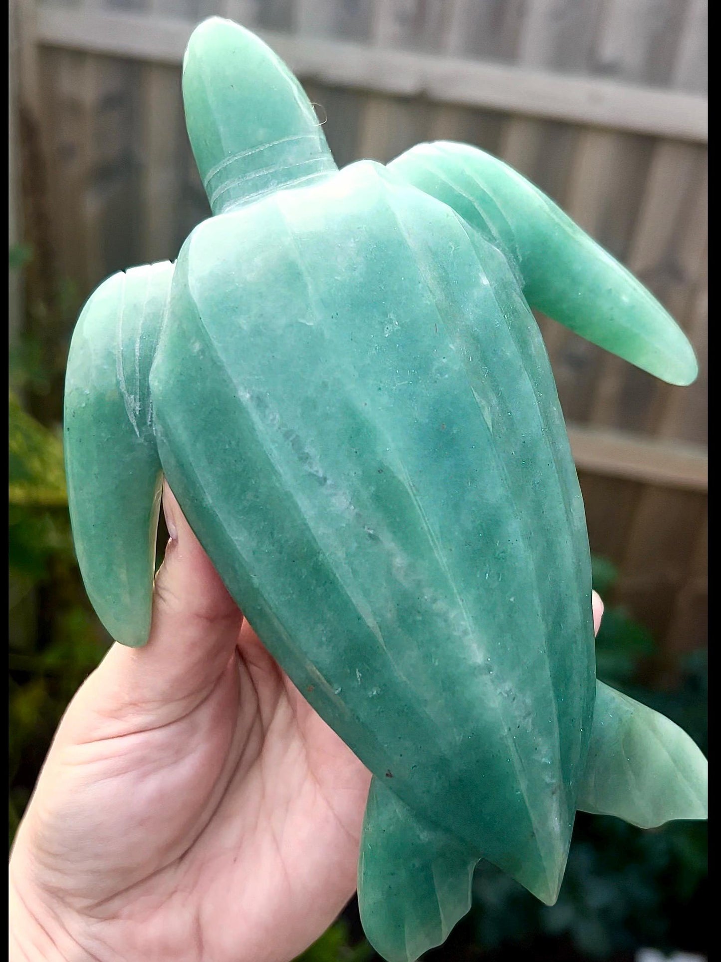 Extra high grade, Large, absolutely stunning , green adventurine sea turtle carving