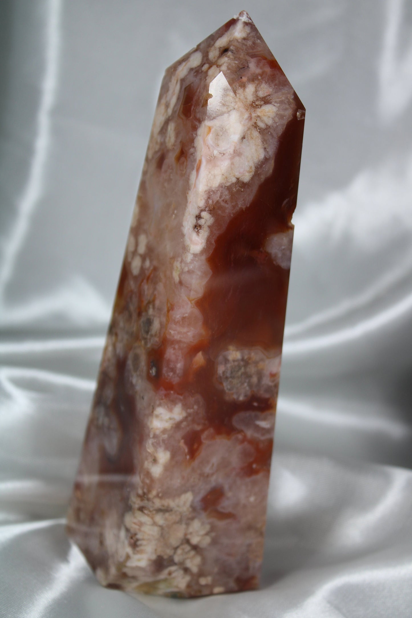 Carnelian x flower agate 708g 17.5cm
