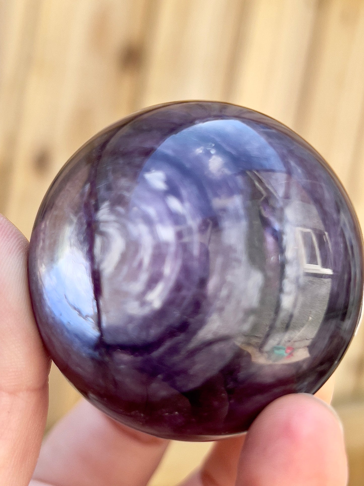 Gemmy lepidolite sphere