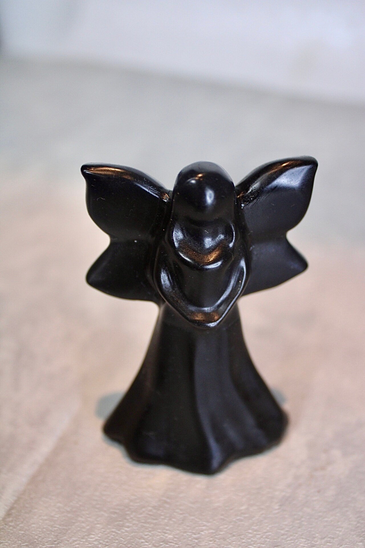 Black obsidian fairy carving 8cm (h)