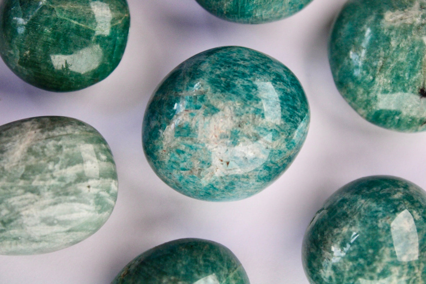 Polished amazonite tumble