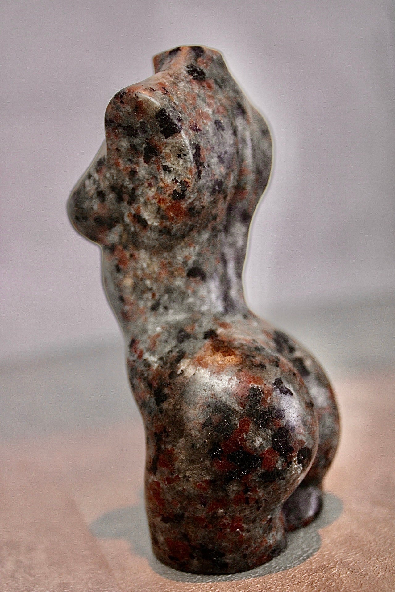 Large, flame stone, female, goddess, carving 1.295 kg 17cm (H) 8cm (w)