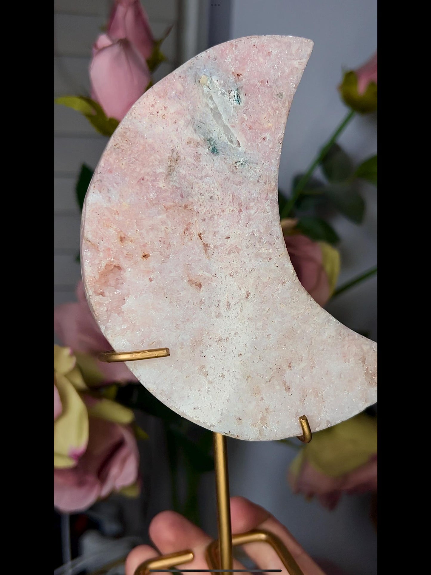 High grade, pink amethyst moon in beautiful pastel tones