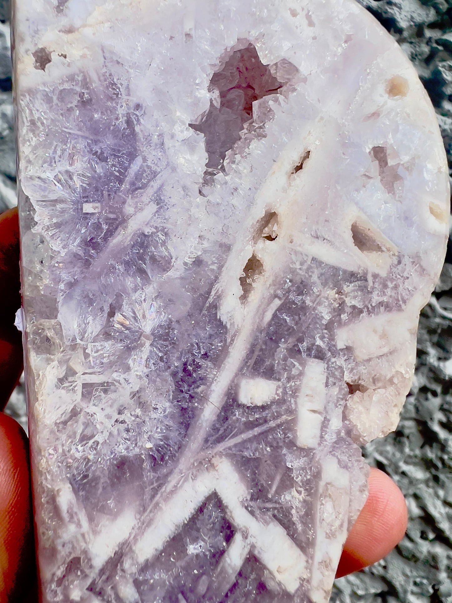 Super quality, purple rutile, pink amethyst, brazilian cloud