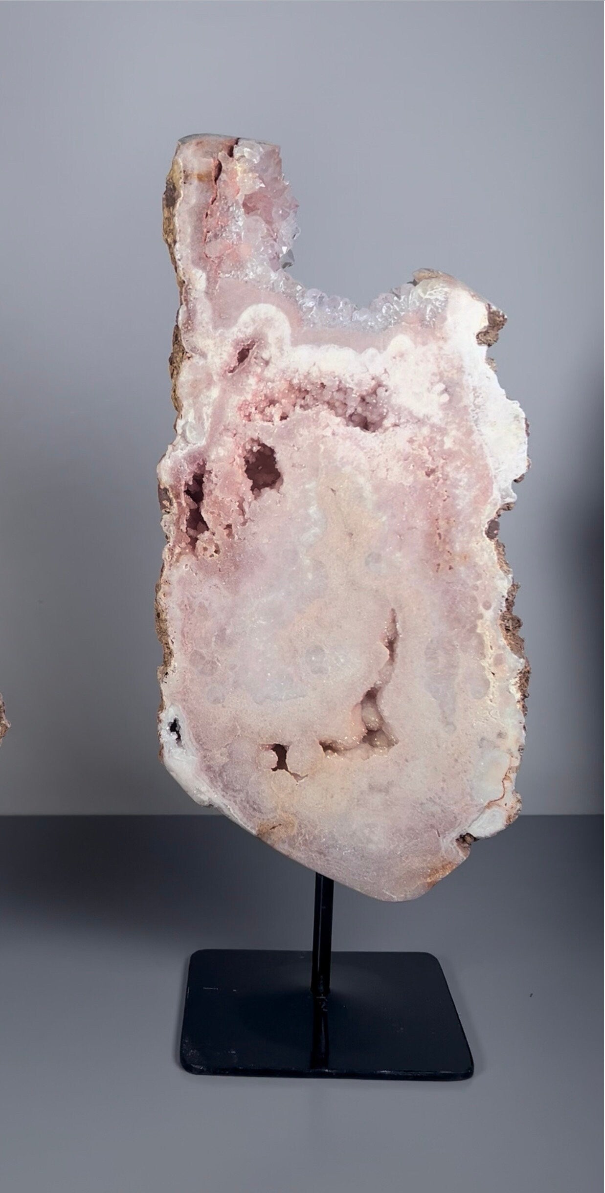High grade, large pink amethyst slab with quartz
