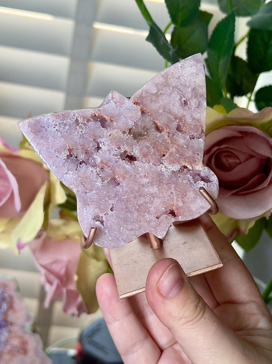 Pink amethyst butterfly on stand