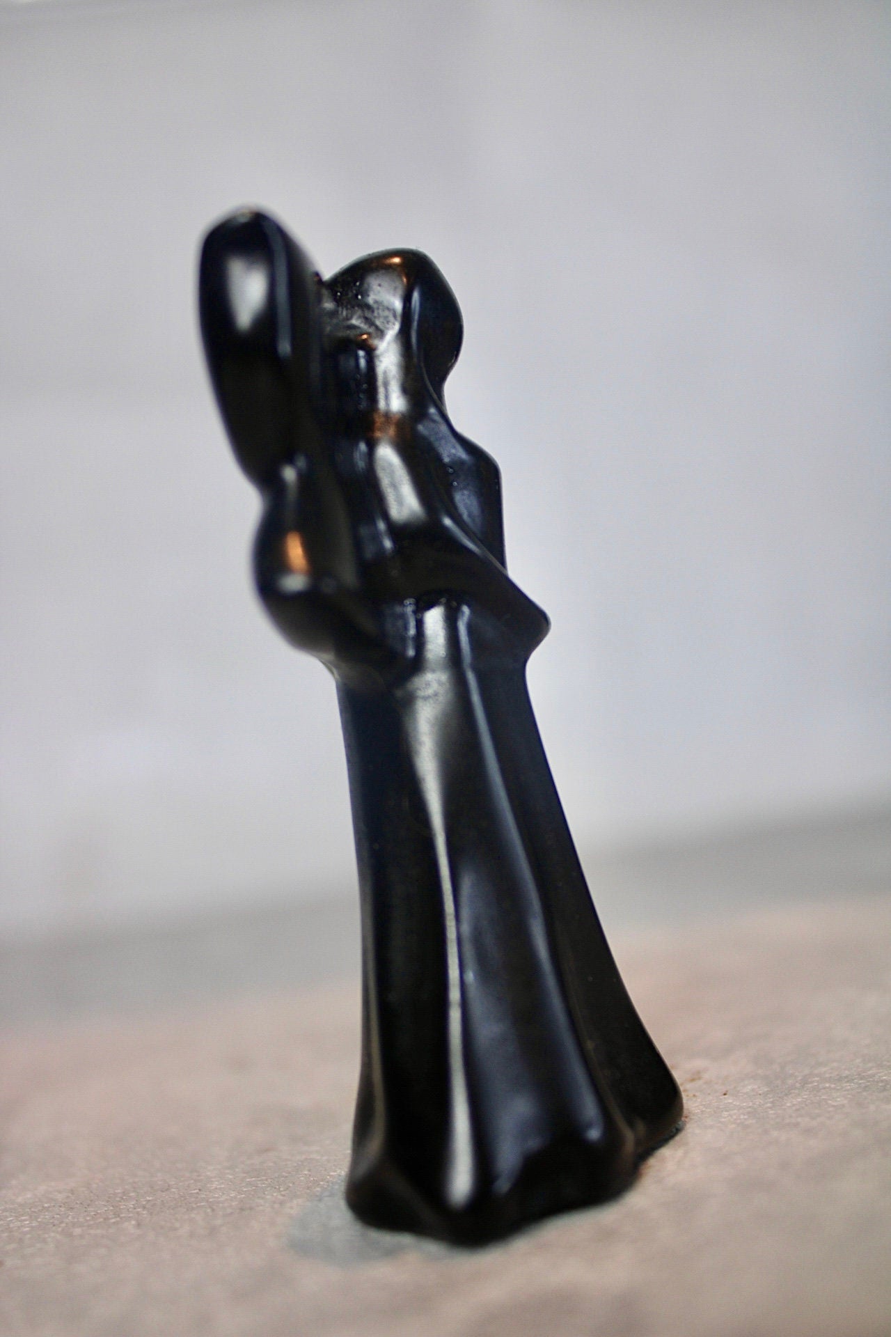 Black obsidian fairy carving 8cm (h)