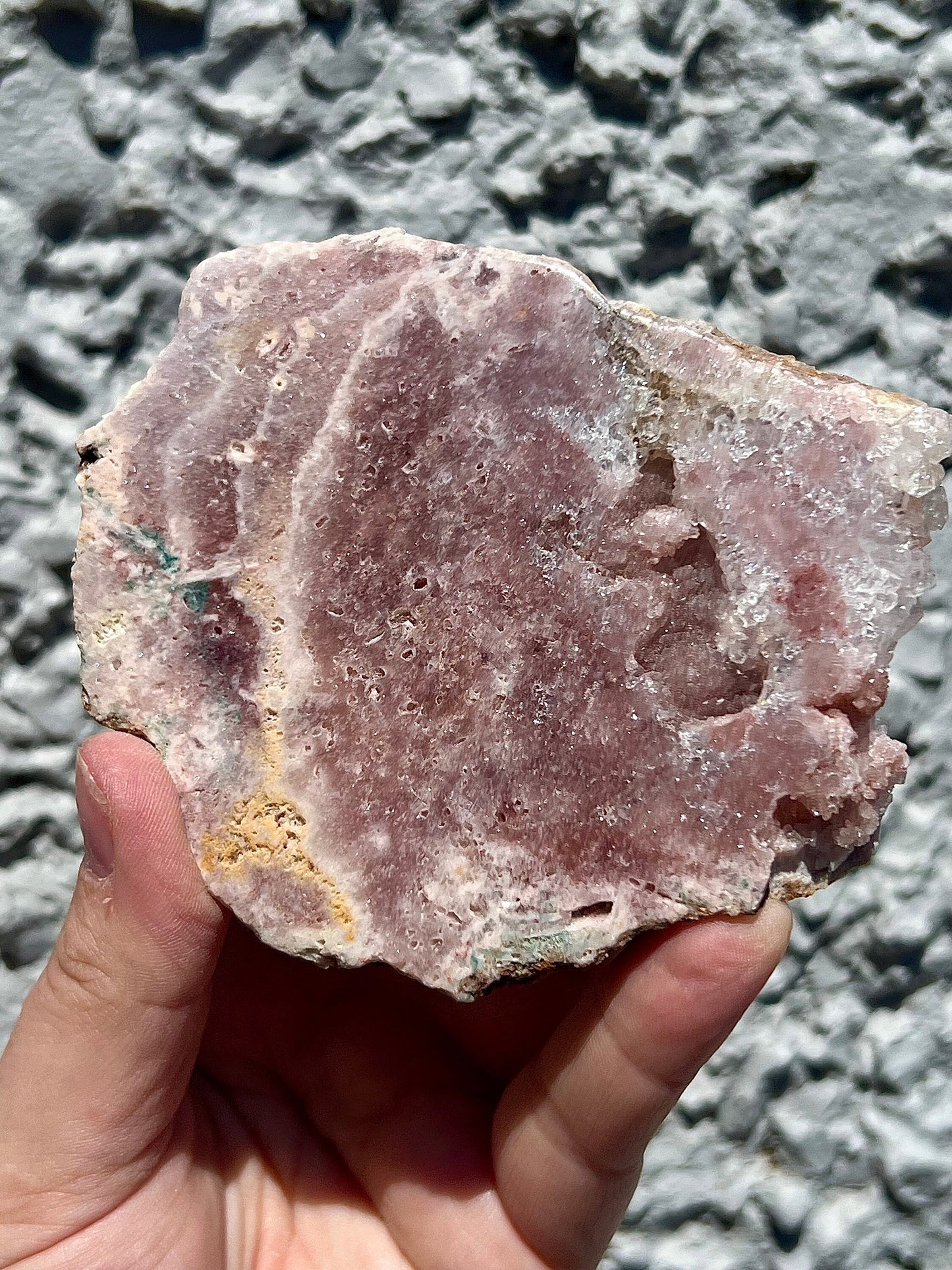 pink amethyst slab