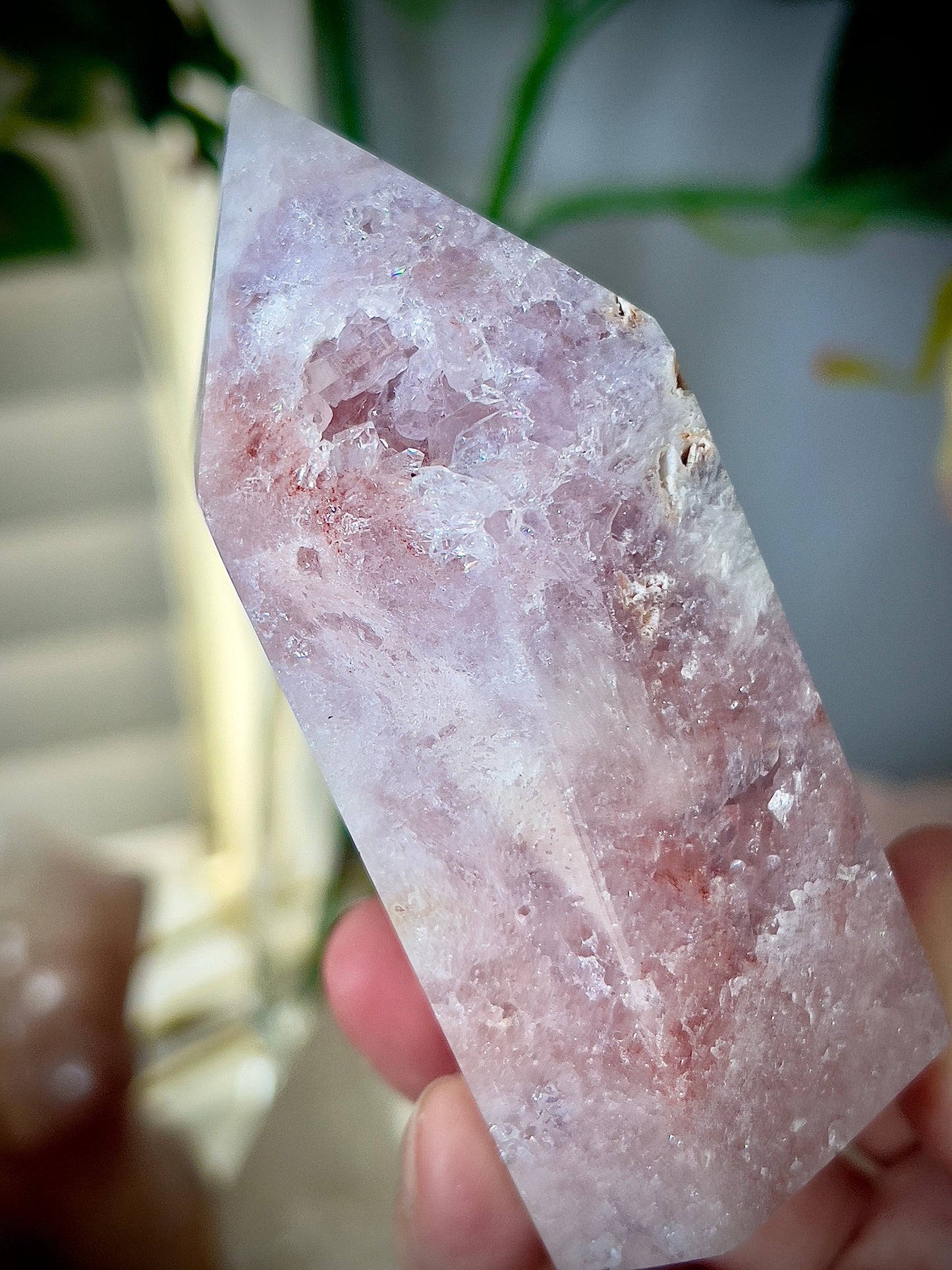High grade, chonky, pink amethyst, tower