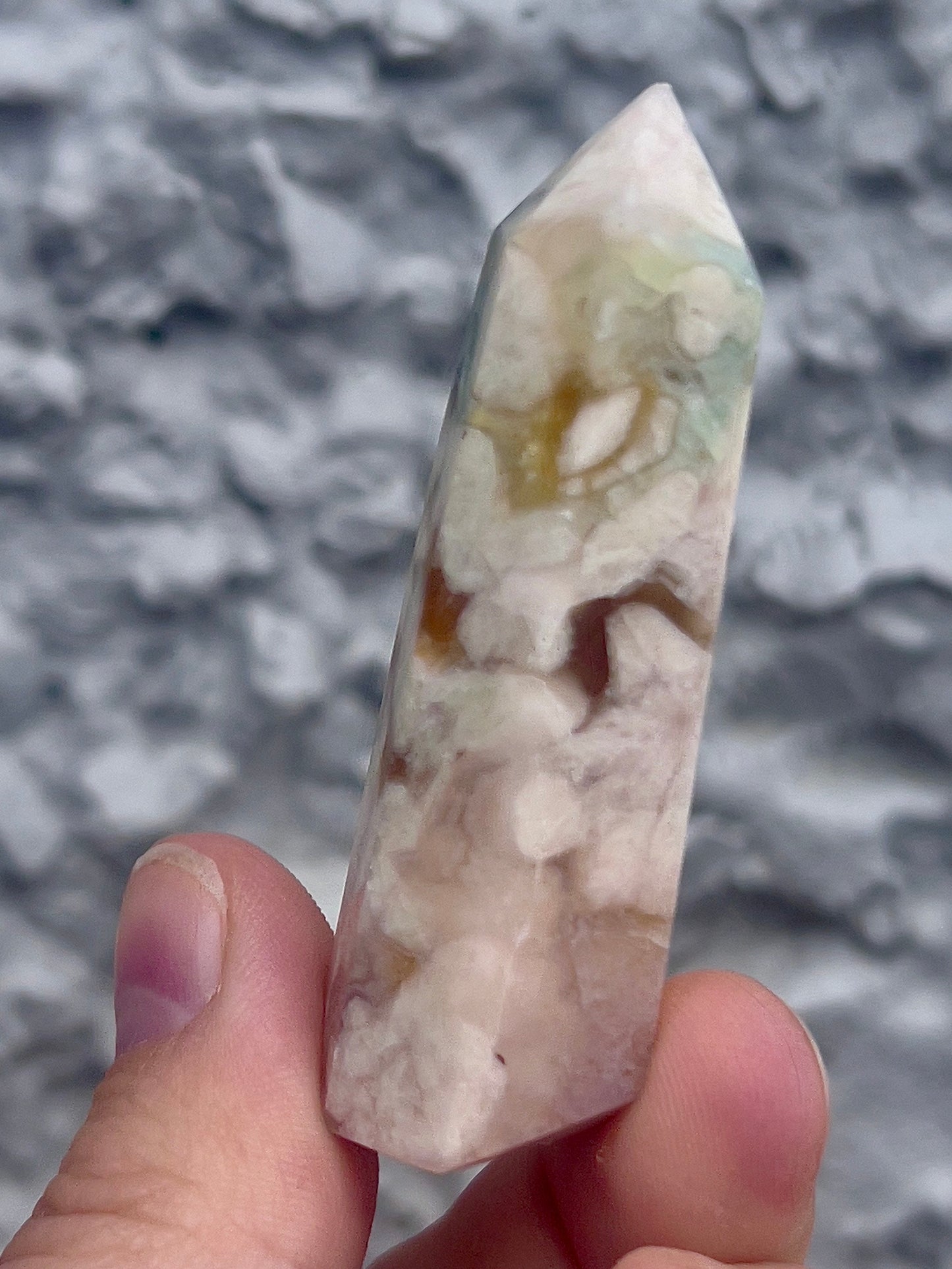 green flower agate tower