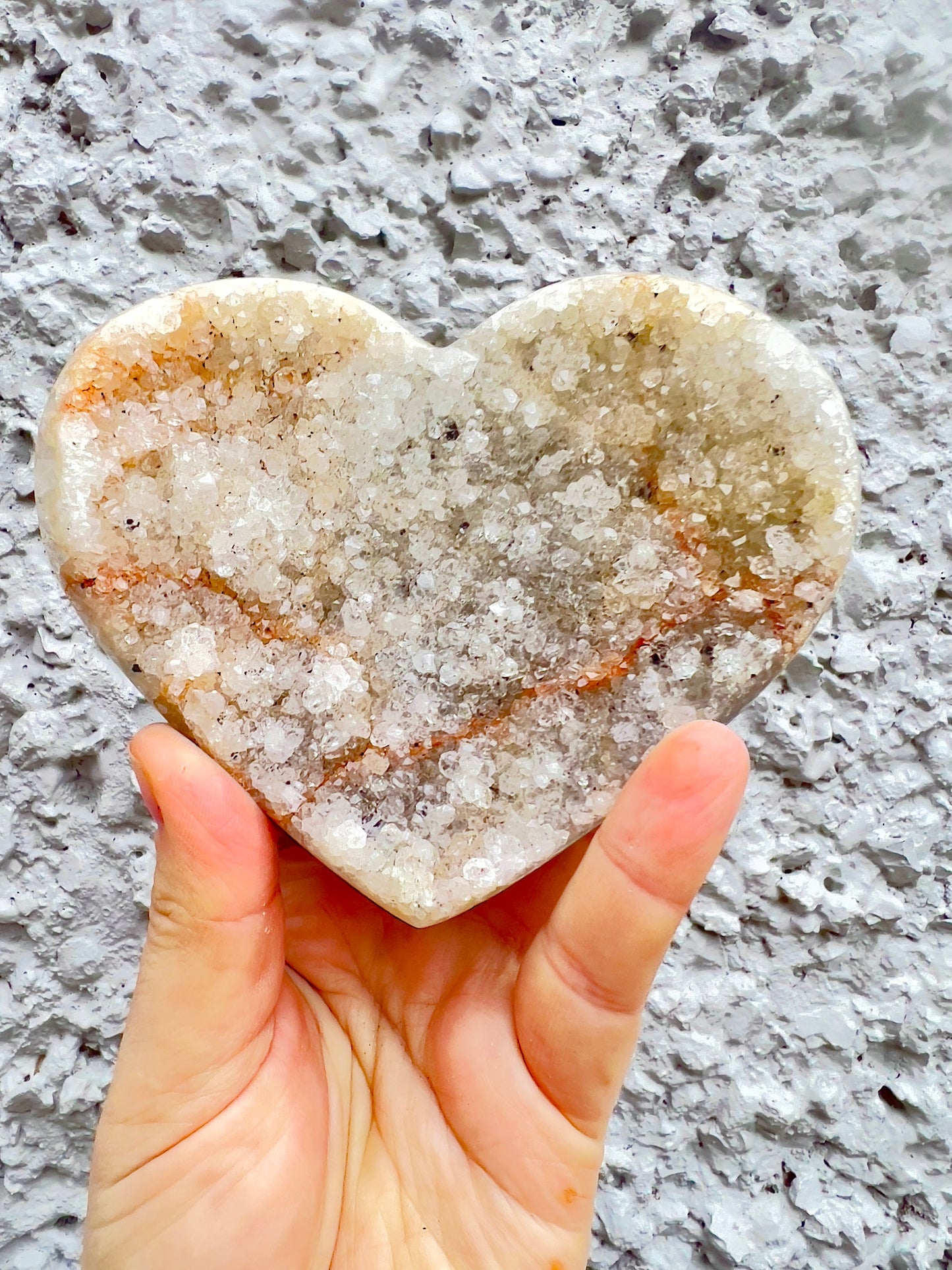 Light Green, rainbow amethsyt, agate, Sugar druzy, heart with stand