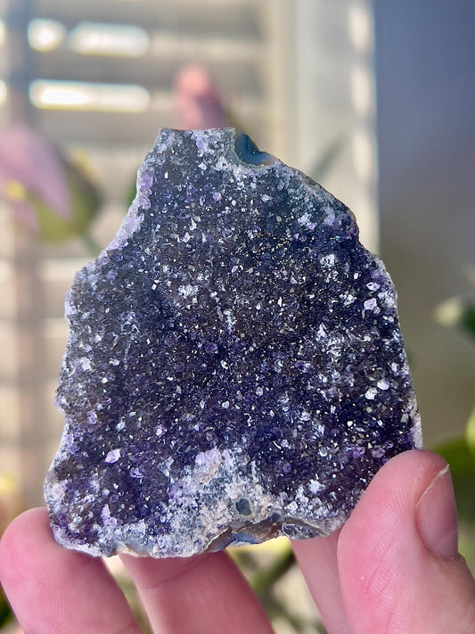 amethyst cutbase black tone freeform - 6cm 5cm 100g