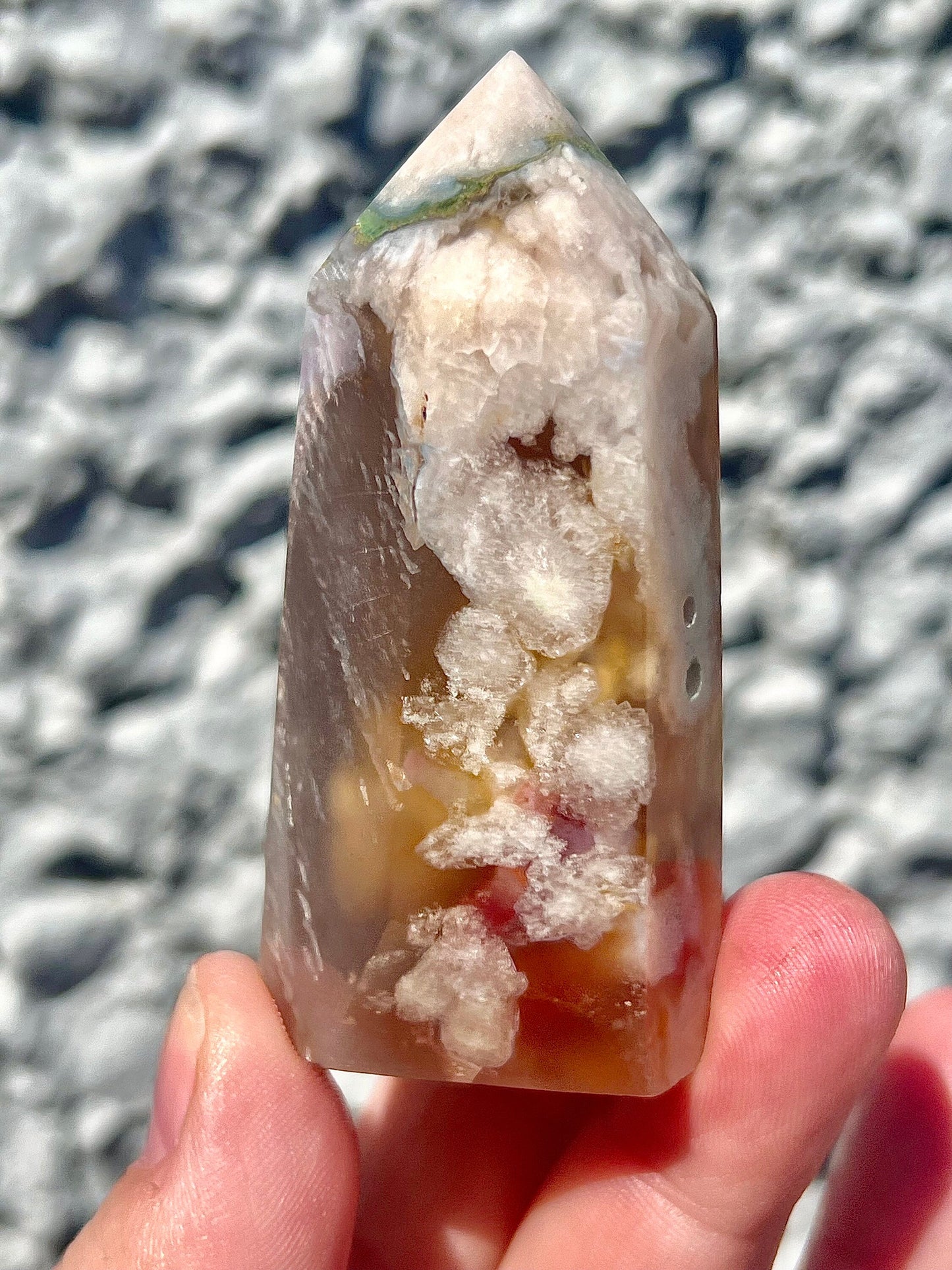 green flower agate tower