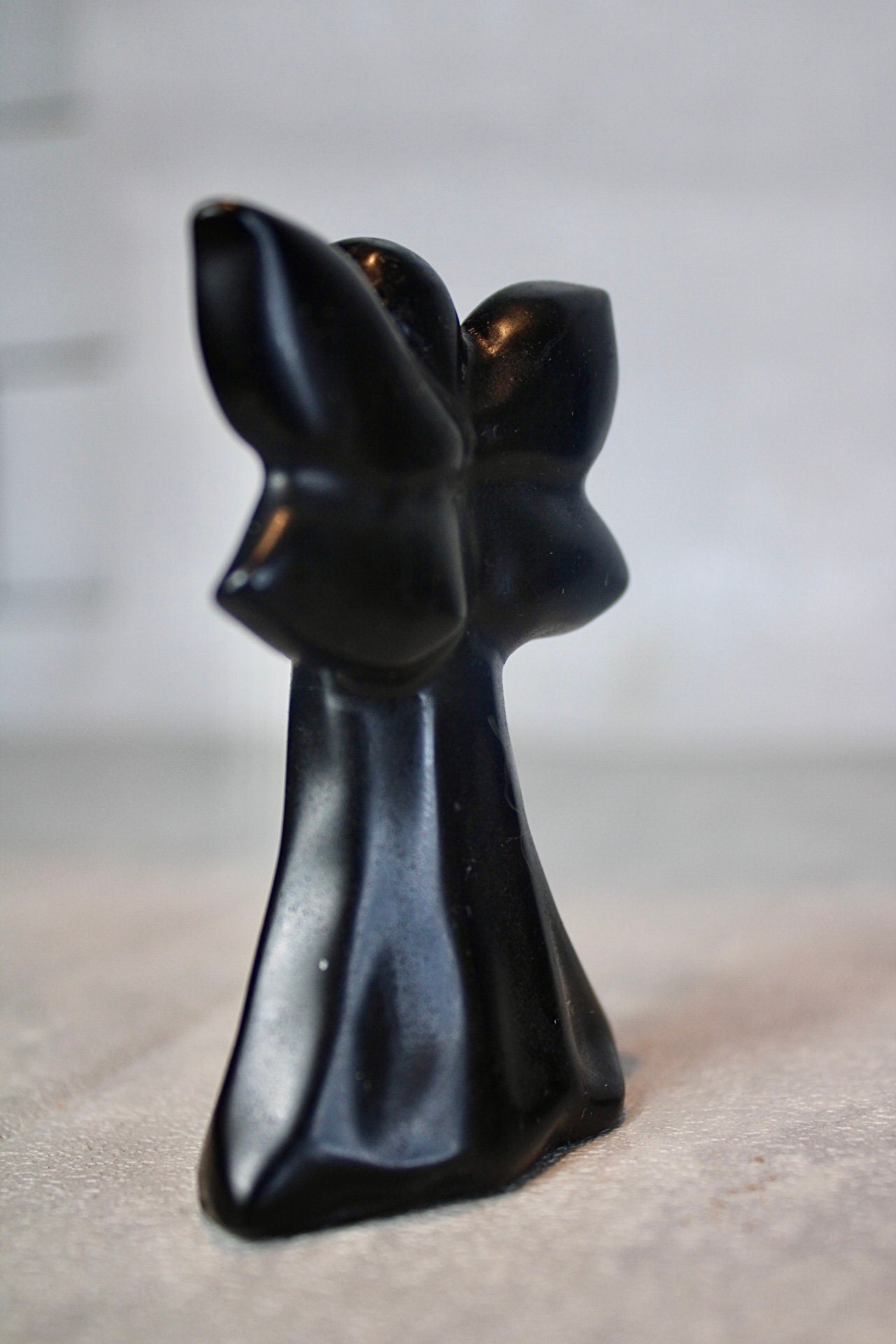 Black obsidian fairy carving 8cm (h)