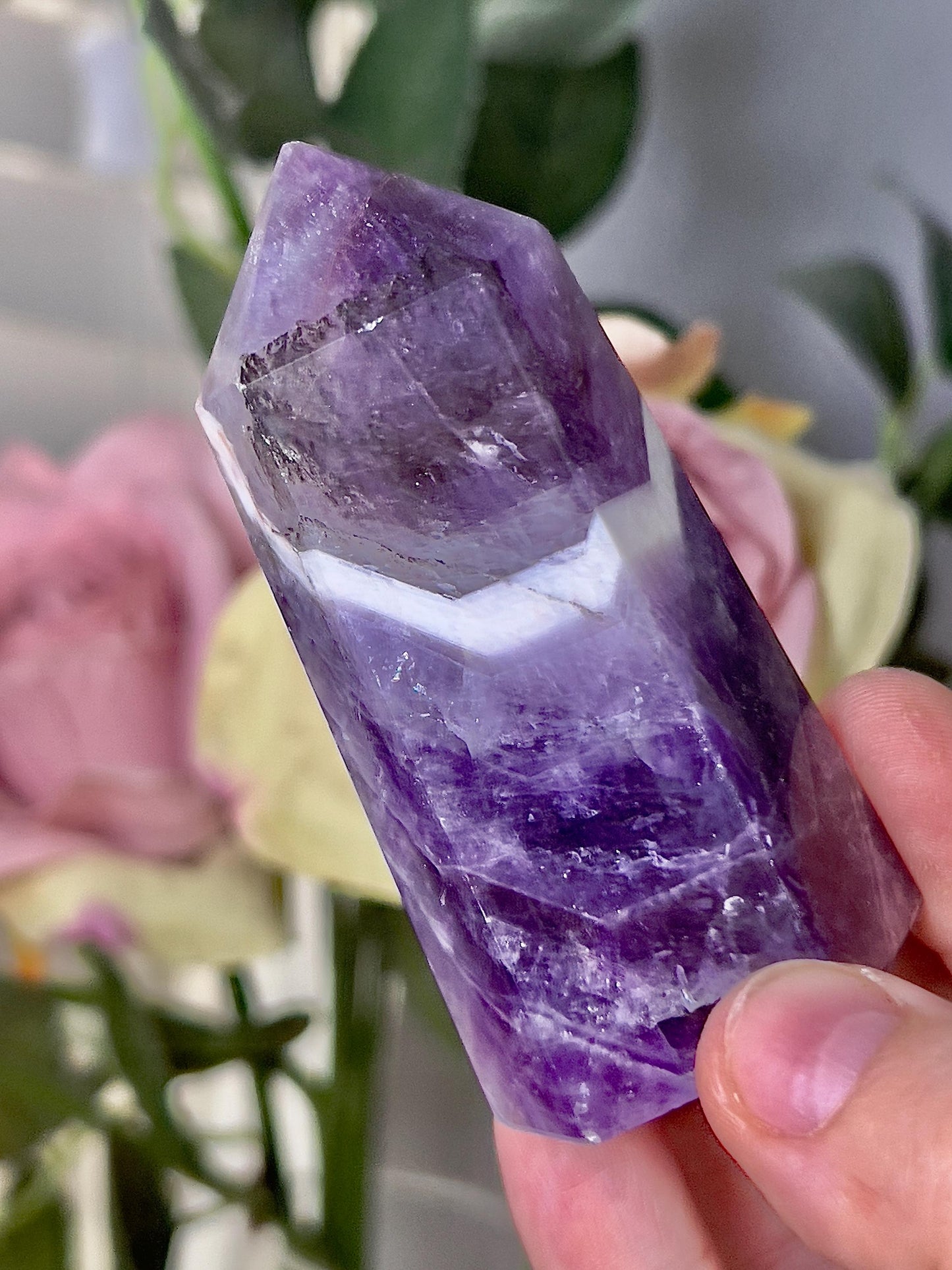 High grade, Dream amethyst tower with dentric slight damage to top (discount added)