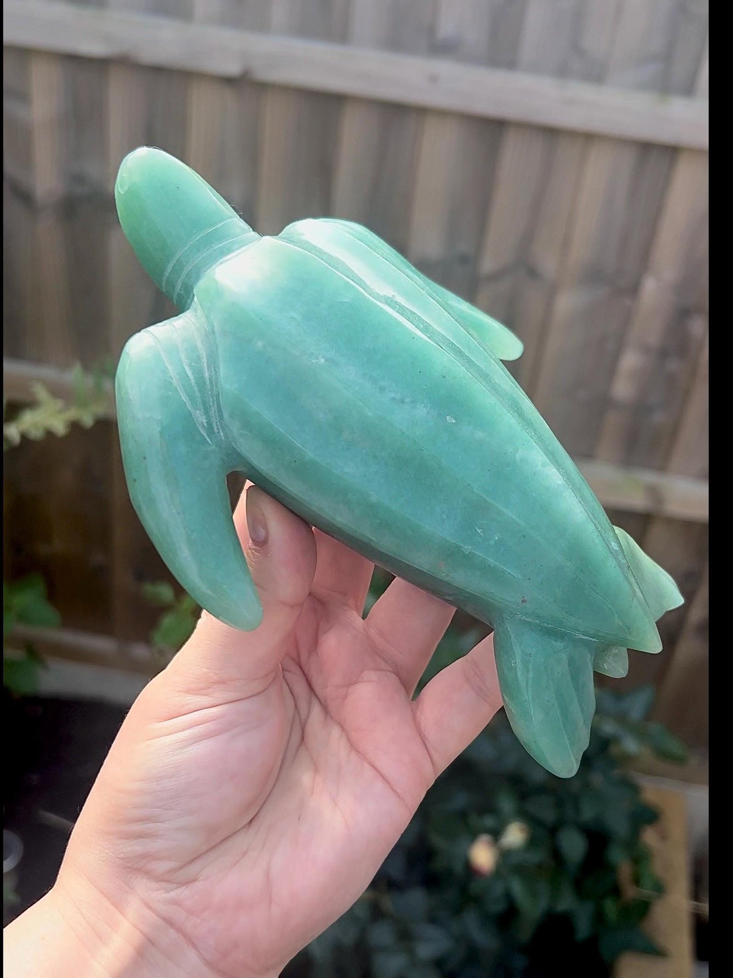 Extra high grade, Large, absolutely stunning , green adventurine sea turtle carving