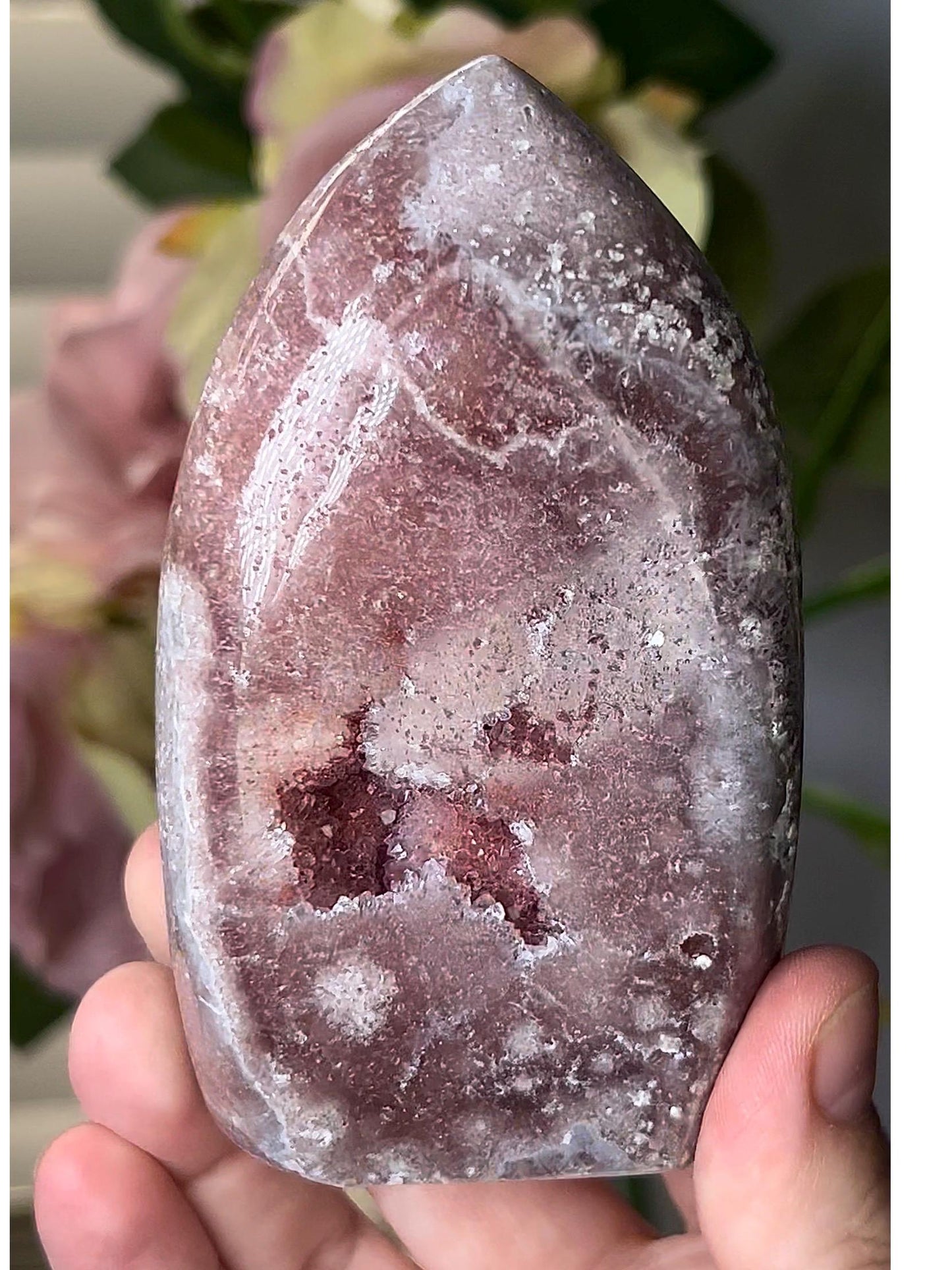 High grade, pink amethyst flame