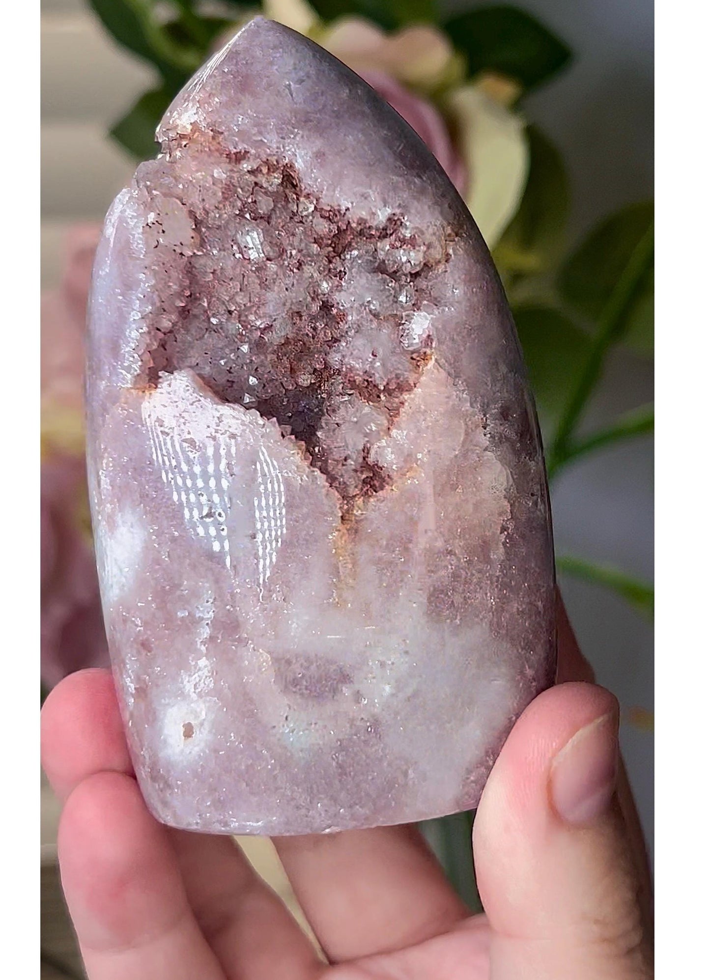High grade, pink amethyst flame
