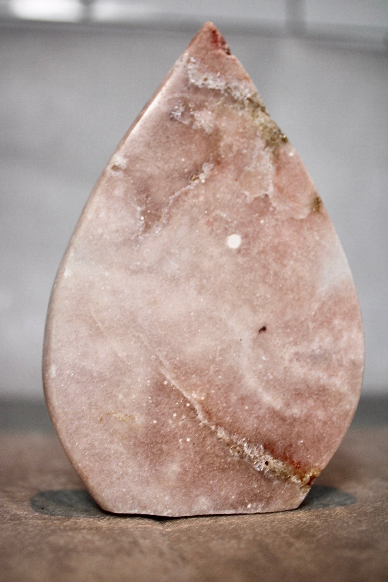 Baby pink amethyst flame from brazil 310g 11.5cm (h) 7.5 (w)