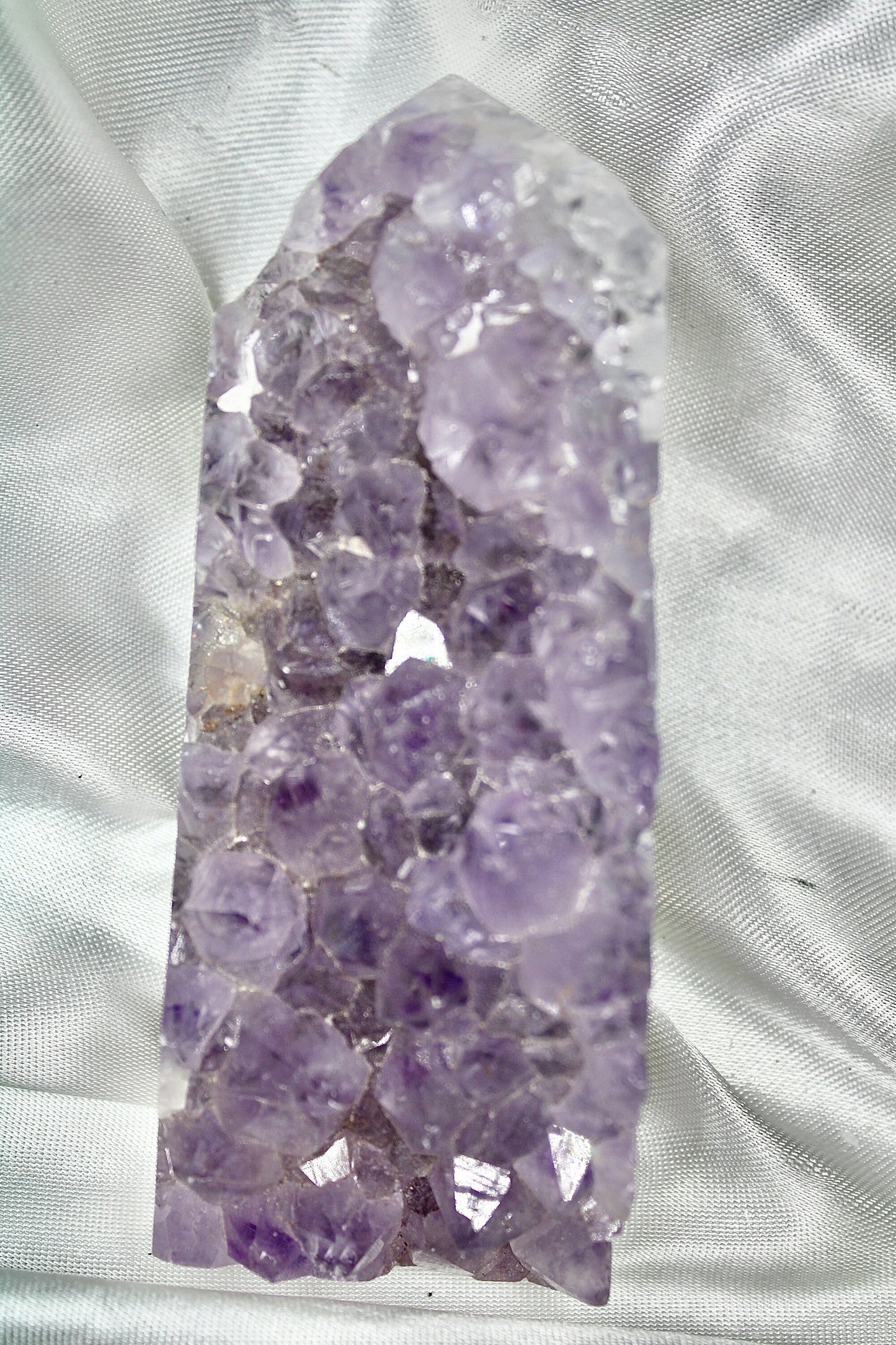 Super clear, druzy tooth, Amethyst agate freeform 296g 12cm by 5cm