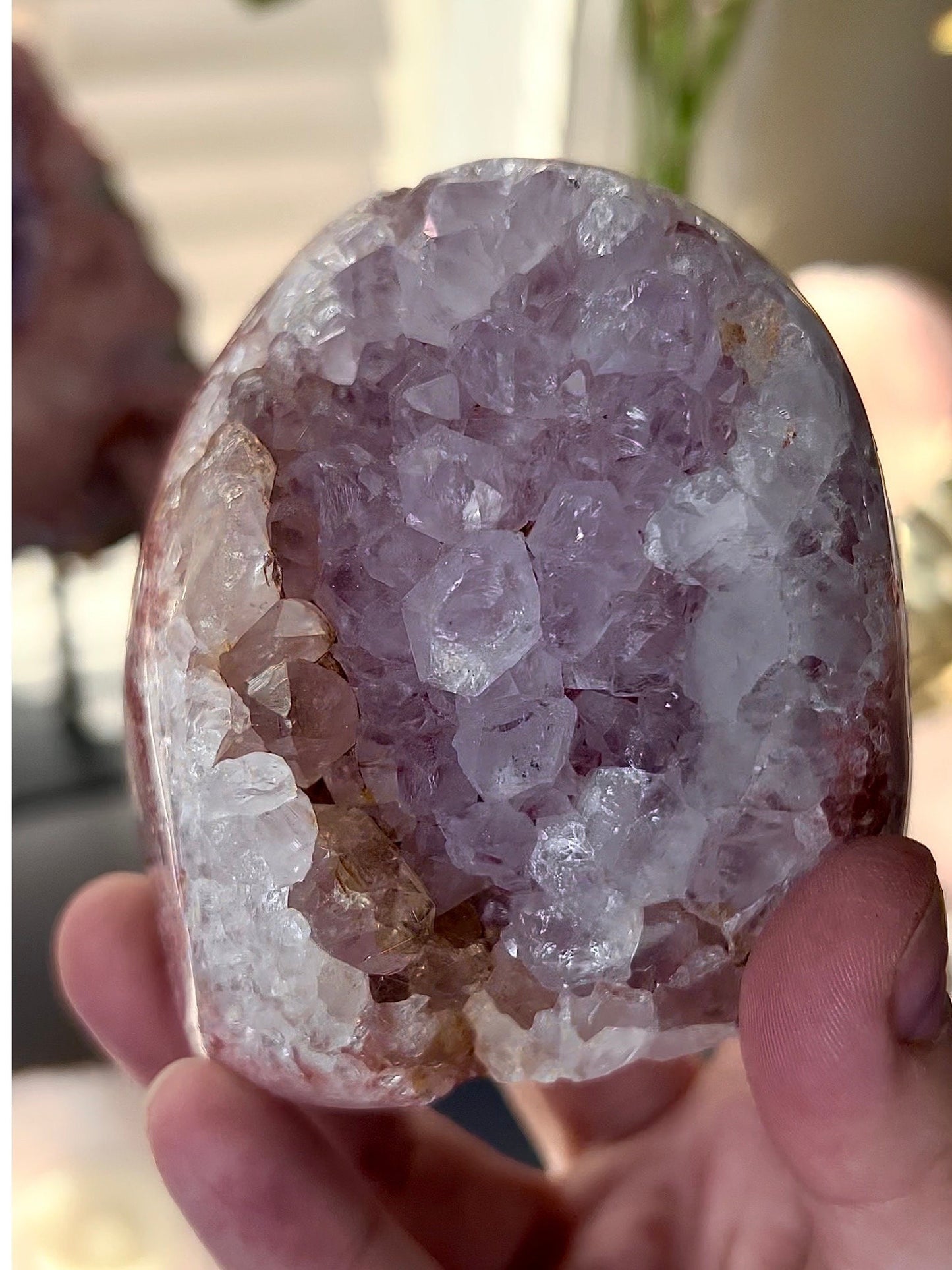high grade, purple chonky quartz, pink amethyst Freeform