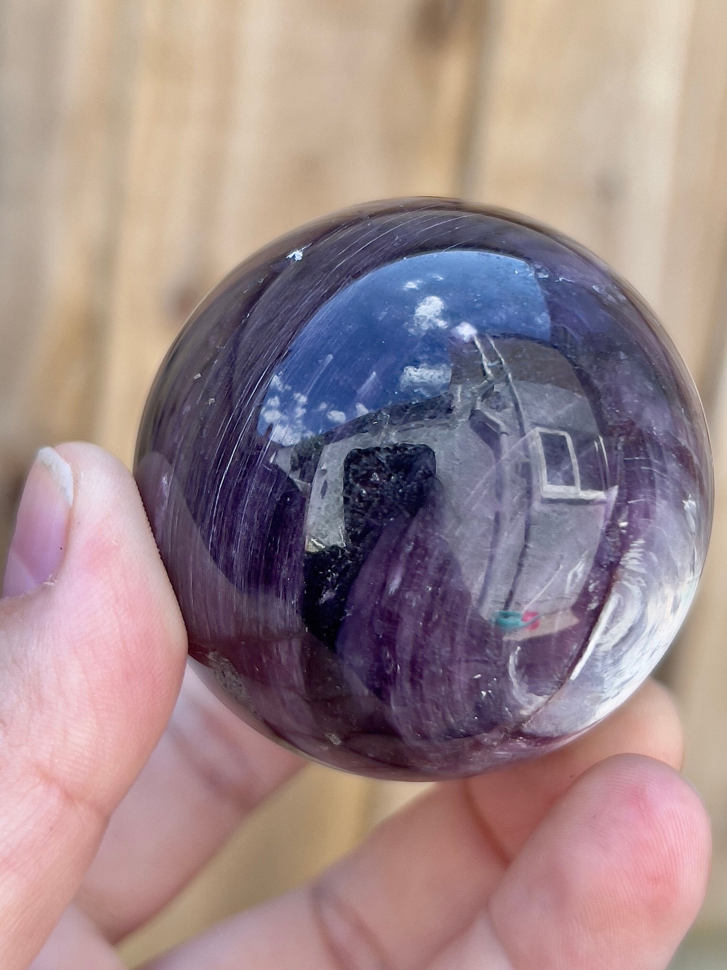 Gemmy lepidolite sphere
