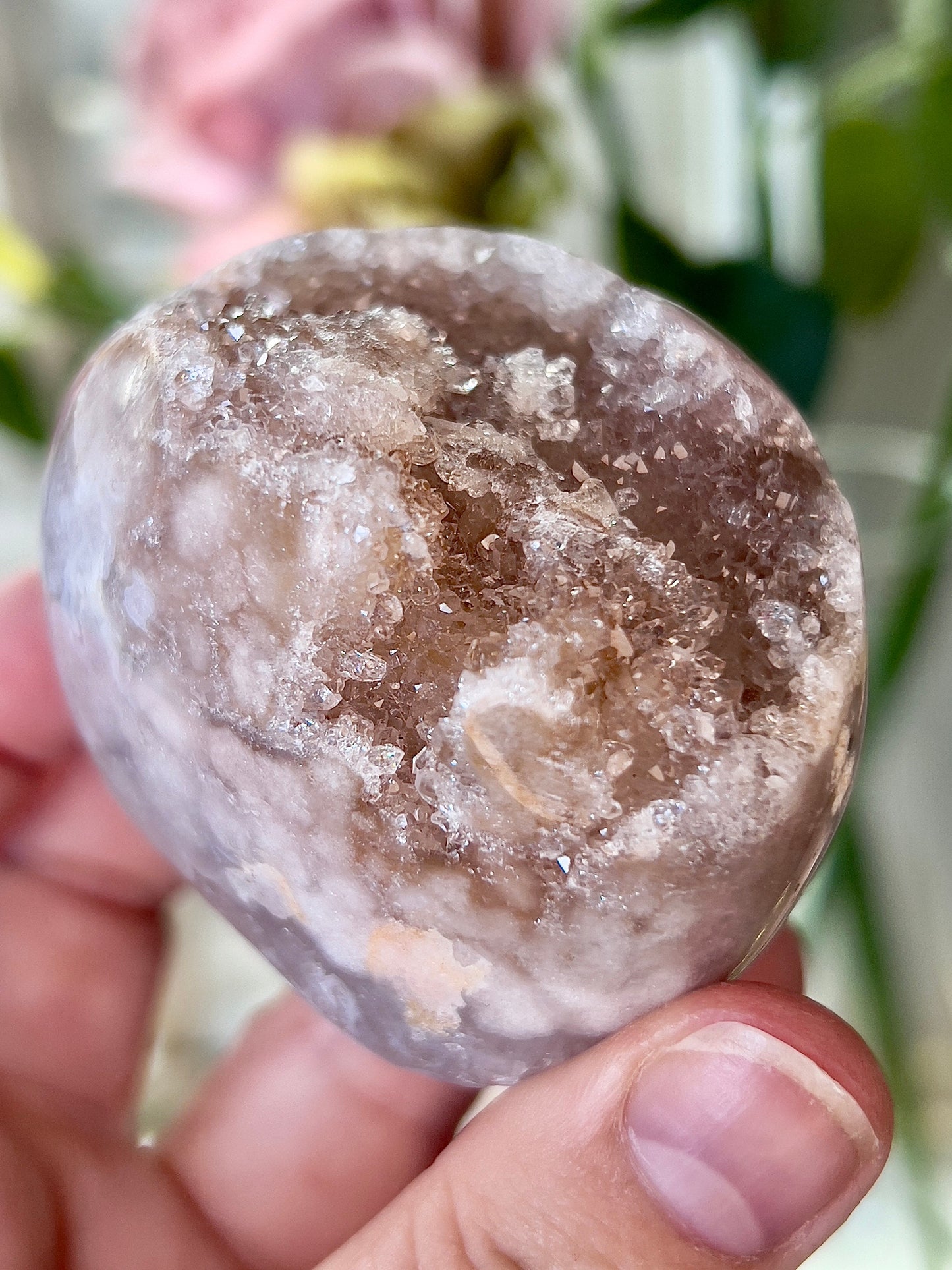 high quality, druzy, pink amethyst Freeform