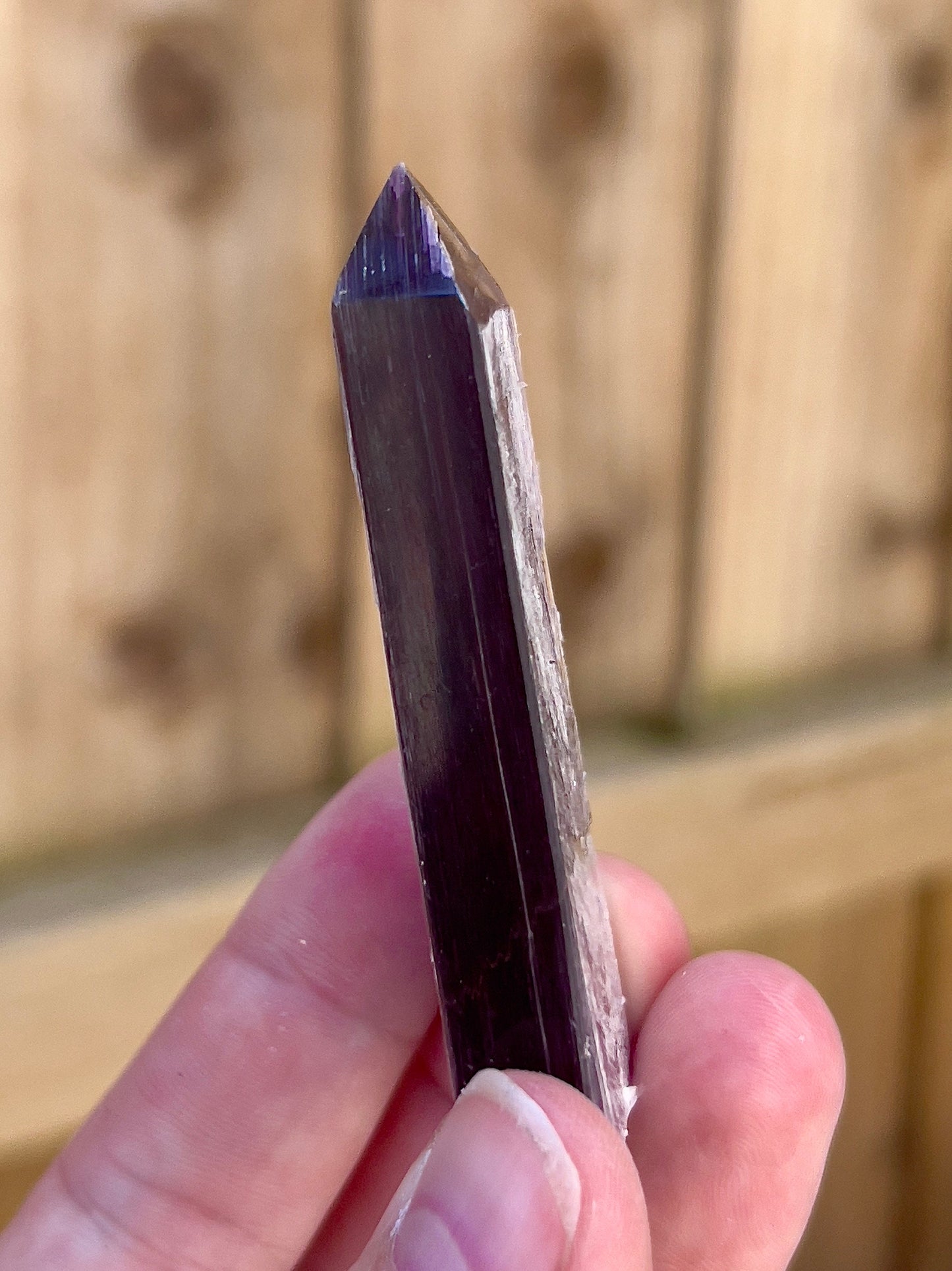 Gemmy lepidolite point