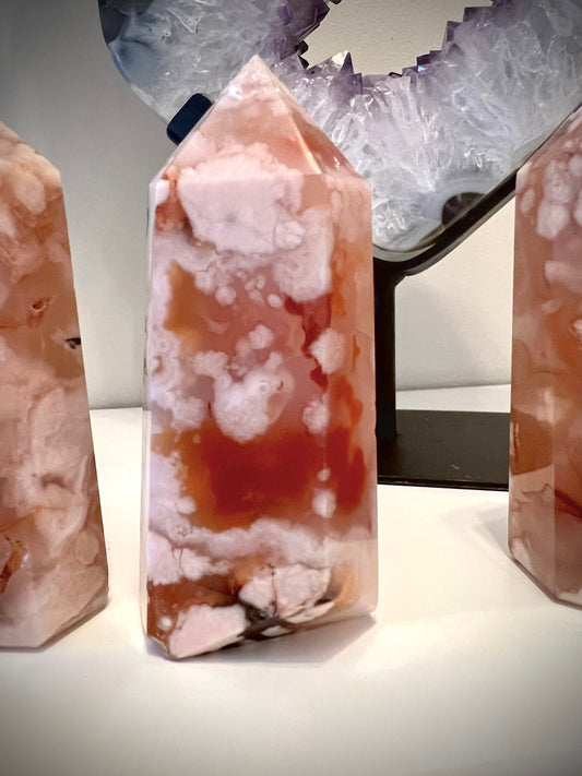 Extra quality carnelian x flower agate 161g 8.7cm