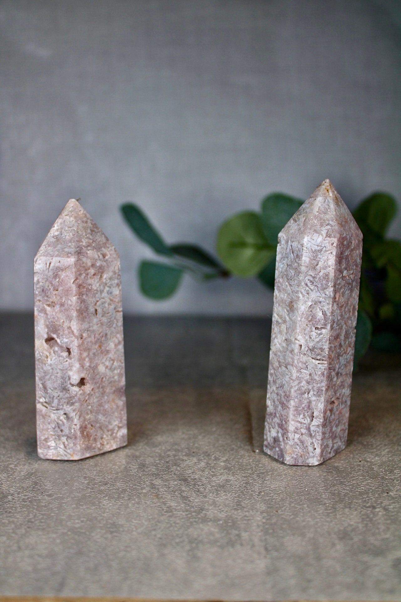 Lavender, rutile, pink amethyst towers from brazil