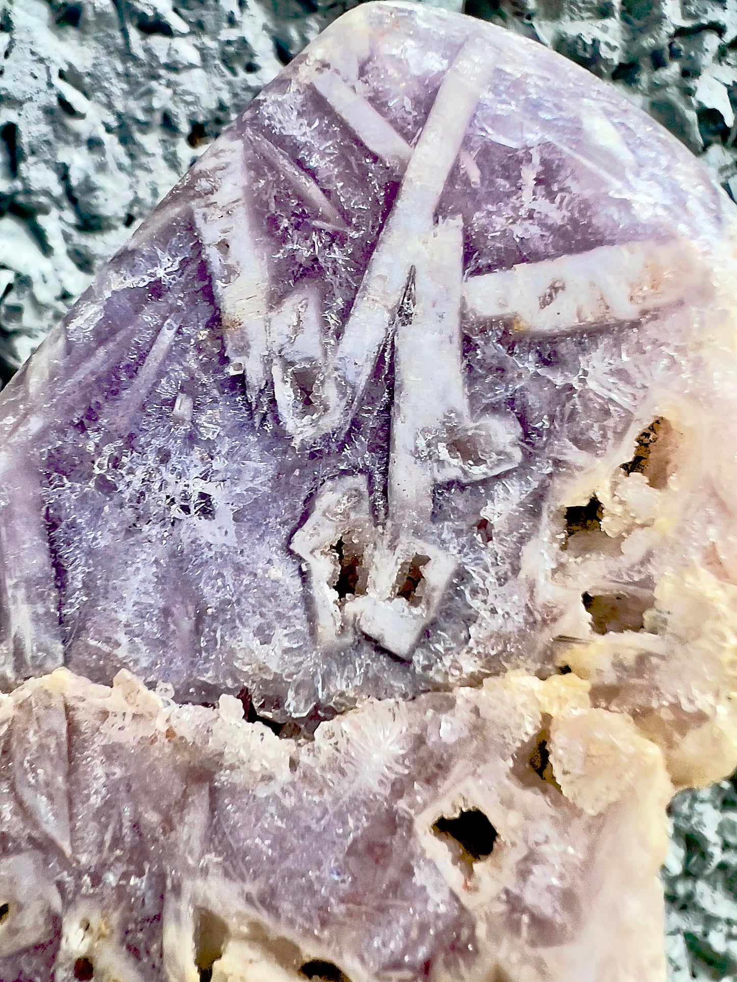 Super quality, purple rutile, pink amethyst, brazilian cloud